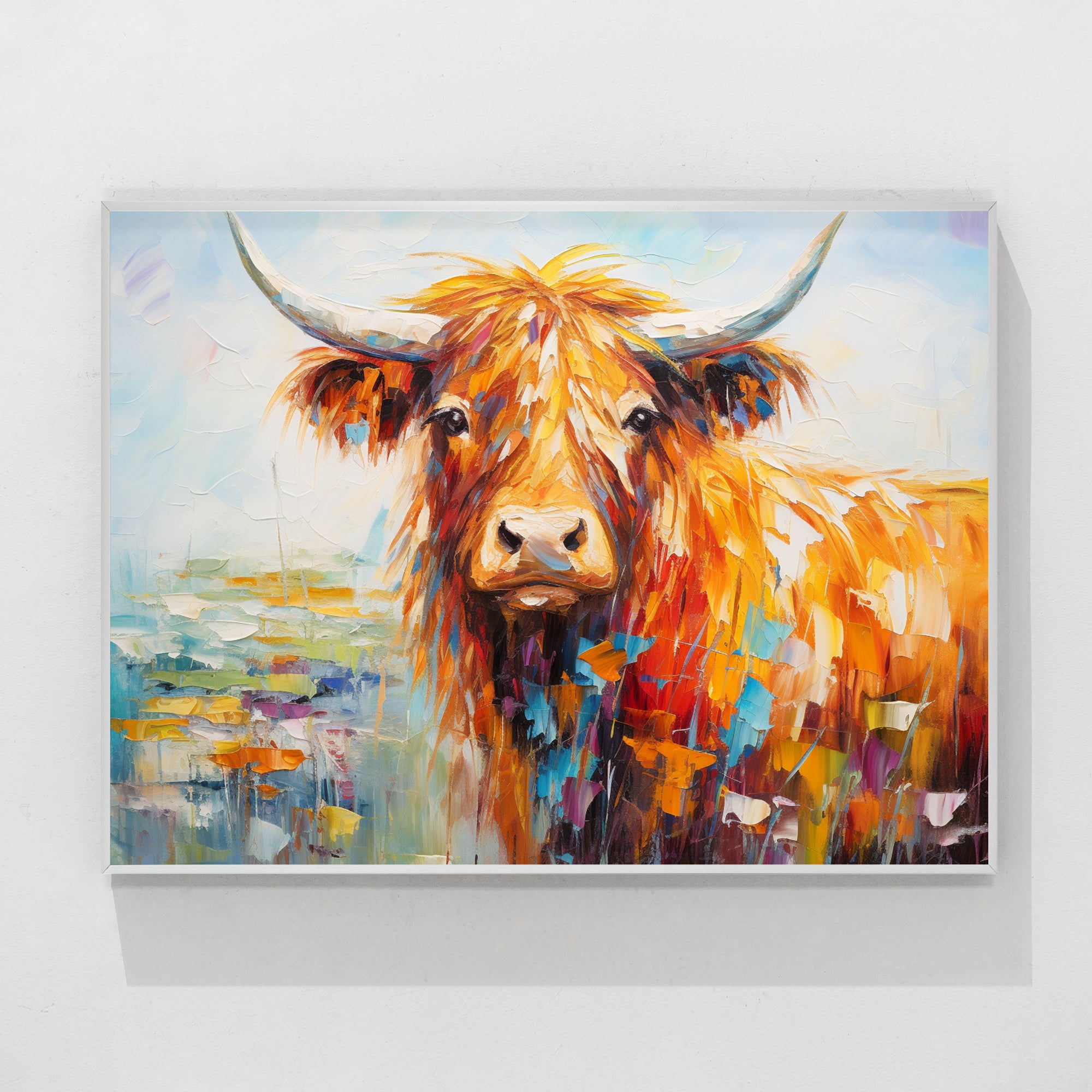 Bright Colorful Yak Texture Painting