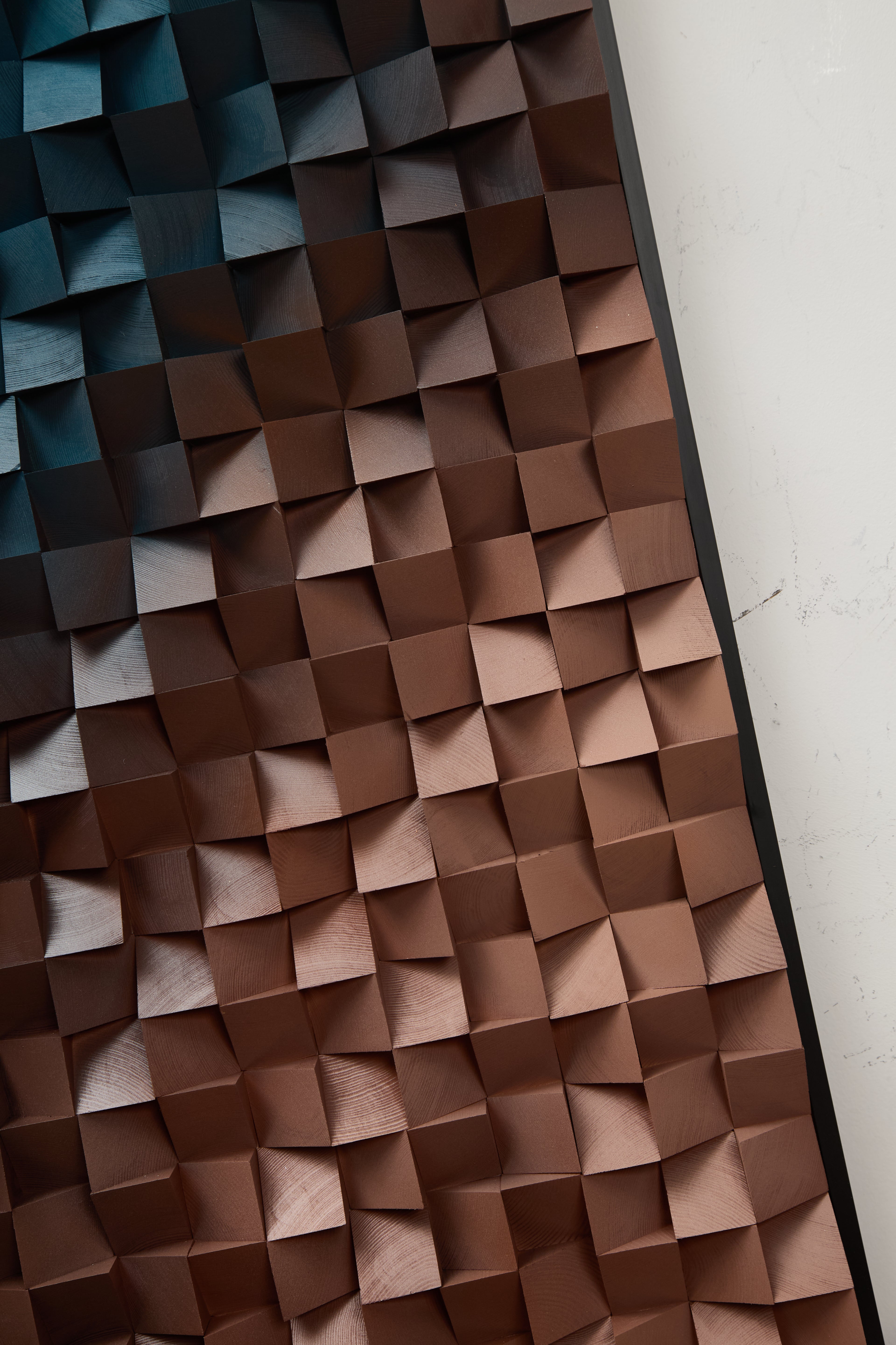 wood block wall art detail show