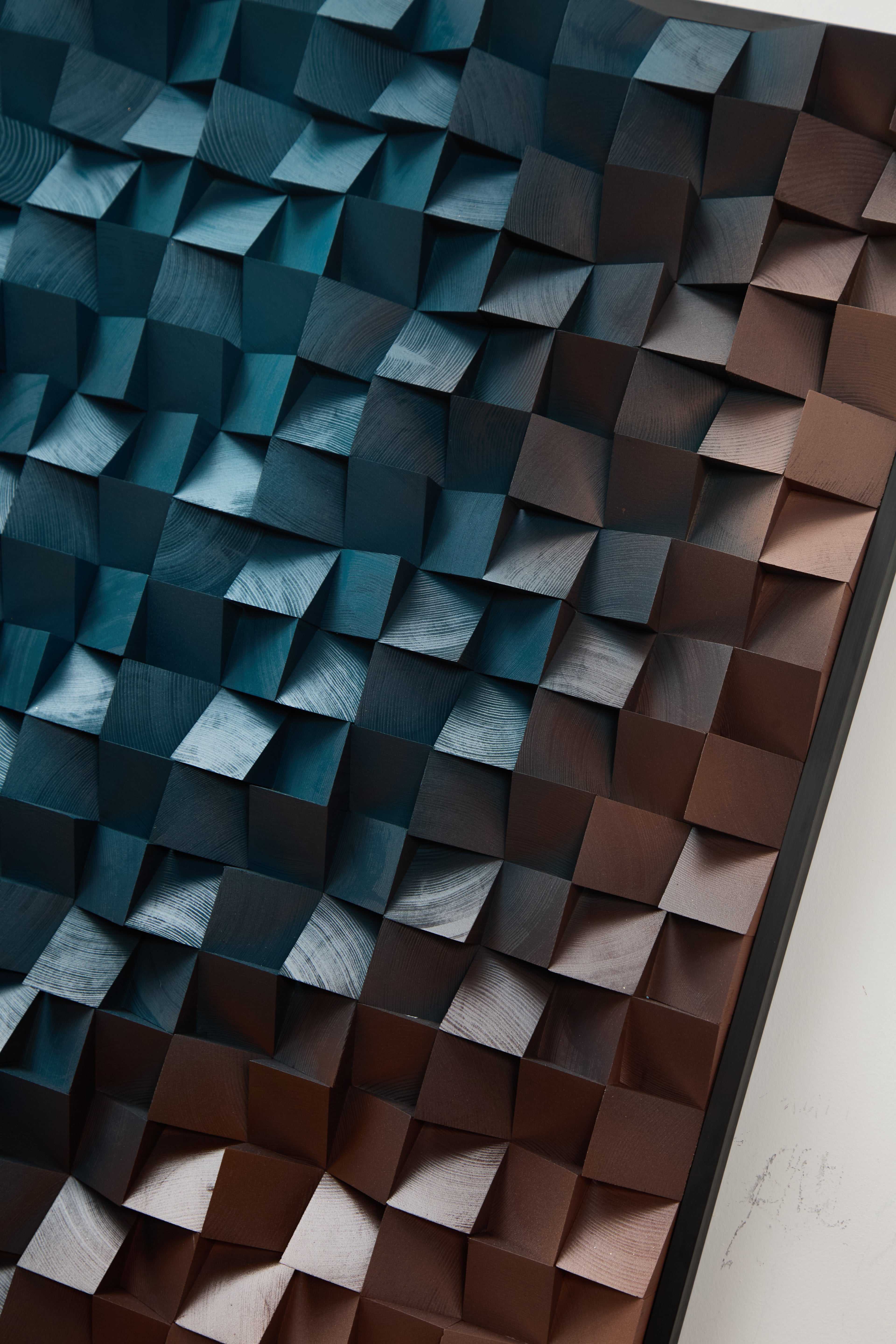 wood block wall art detail show