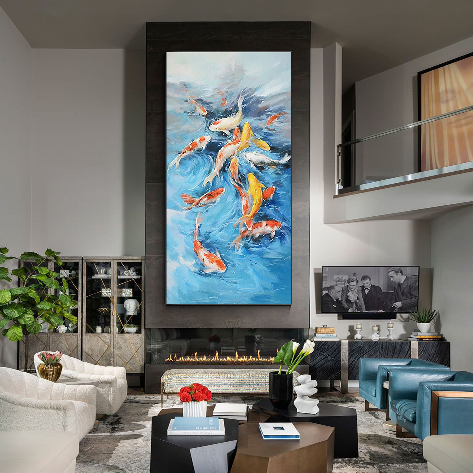 Colorful KOI Fish Oil Painting