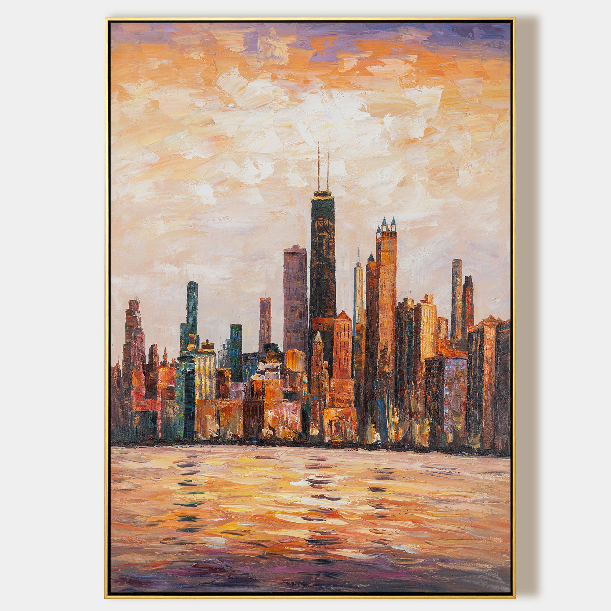 Chicago skyline  oil painting