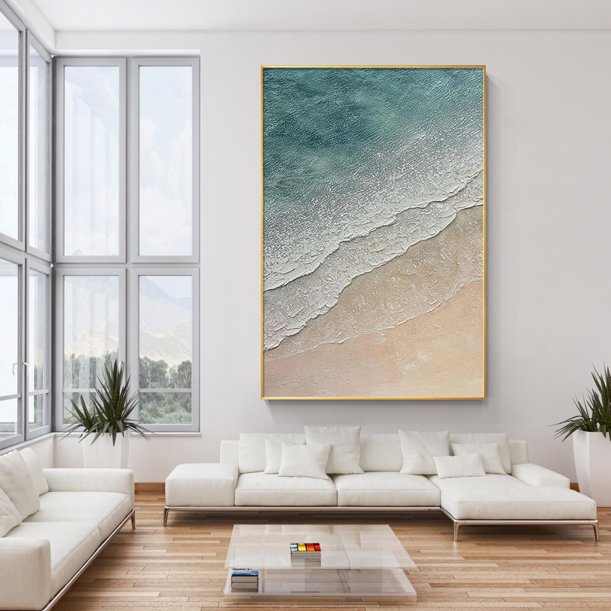 Coastal Beach Oil Painting On Canvas