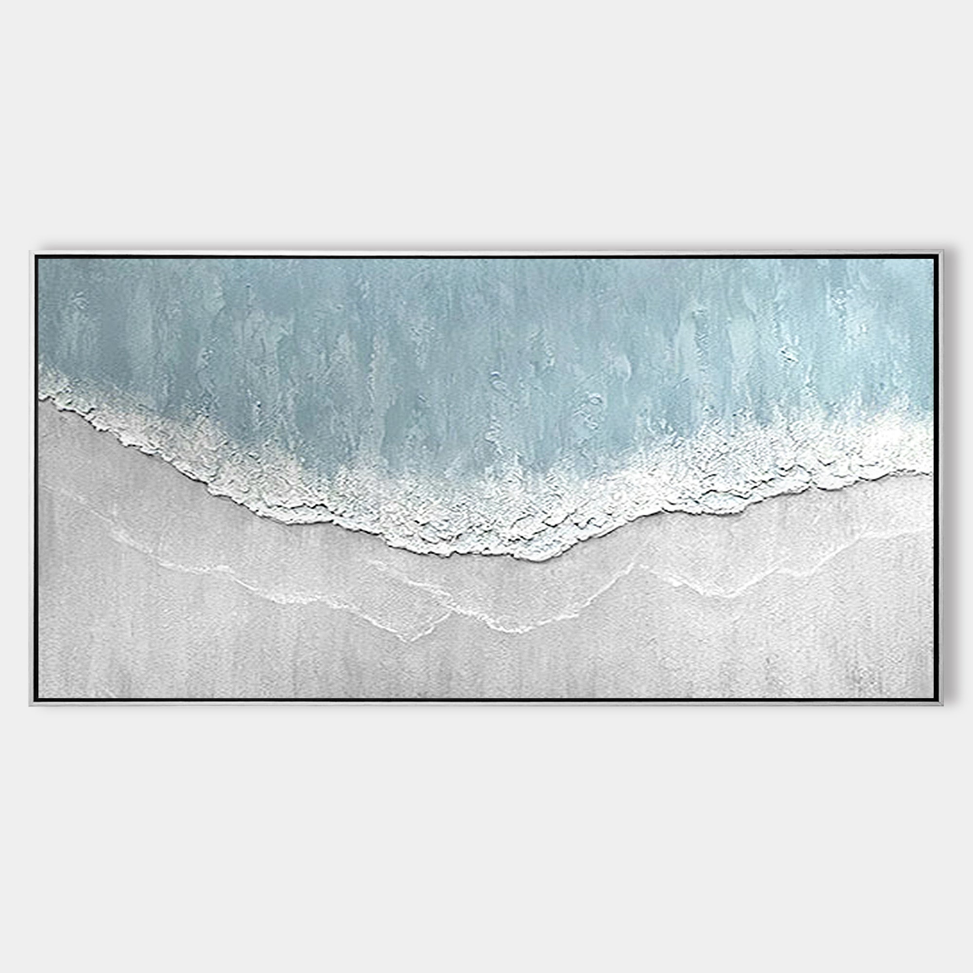 Coastal White Beach Framed Painting