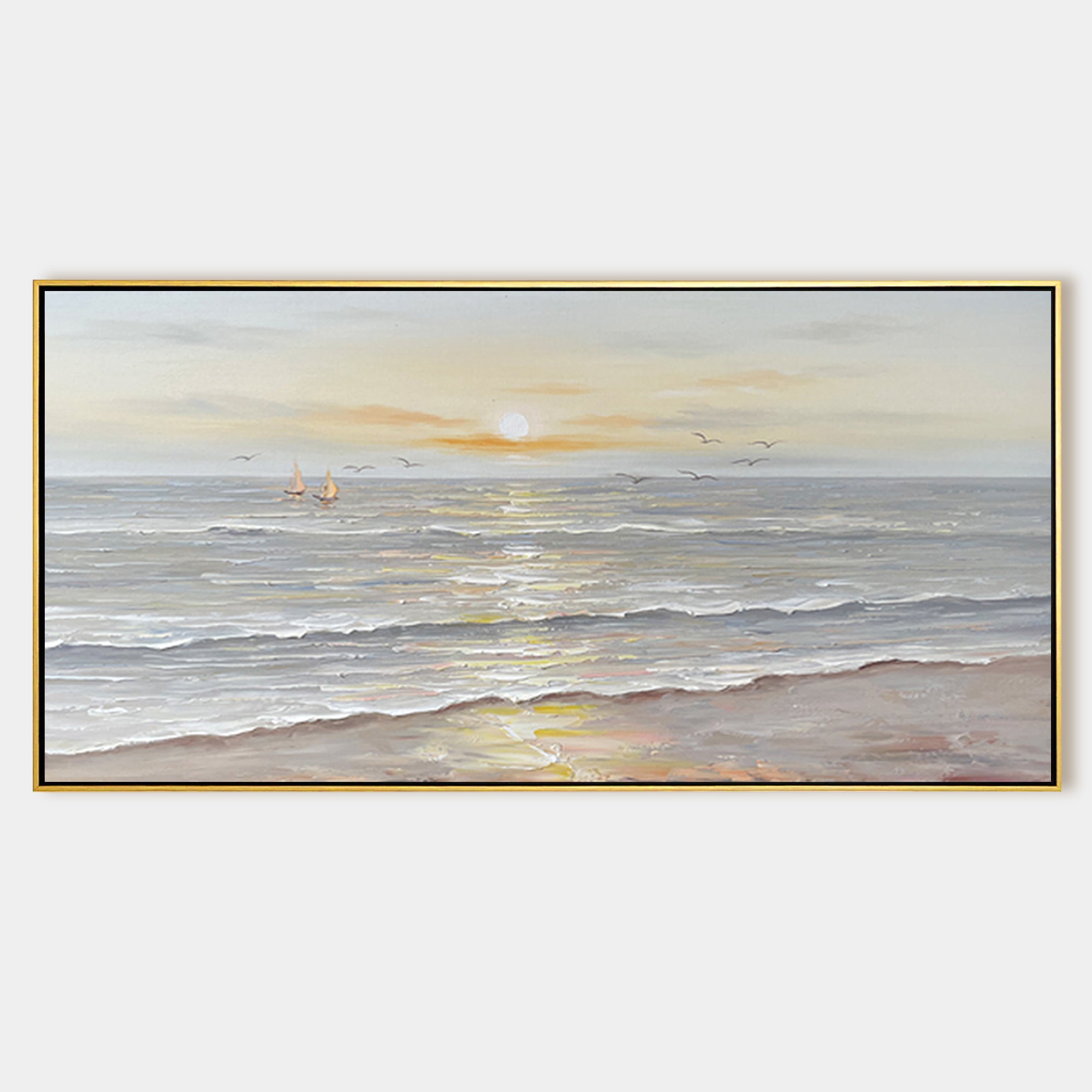 Coastal Sunset Landscape Oil Painting