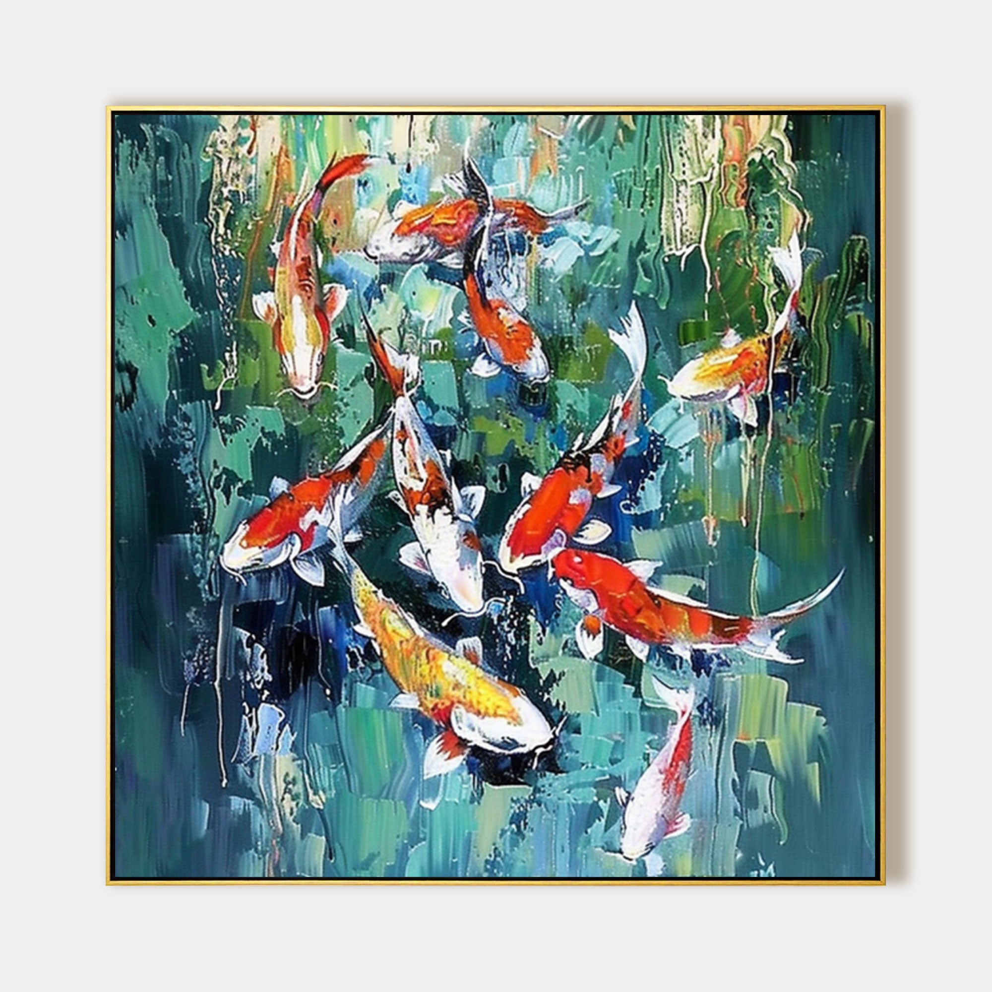 Colorful KOI Fish Feng shui painting