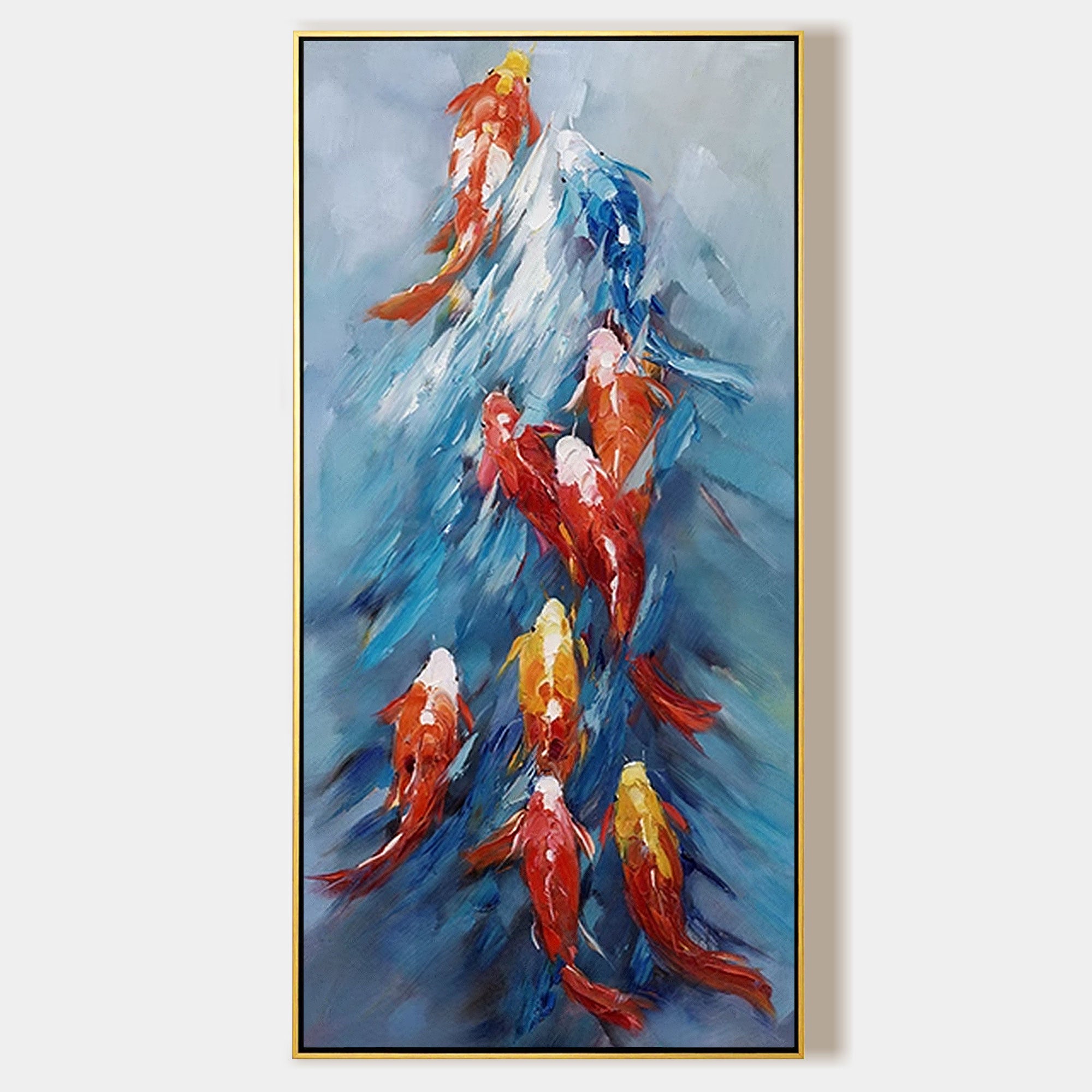 Colorful Koi Fish Painting Feng Shui Art