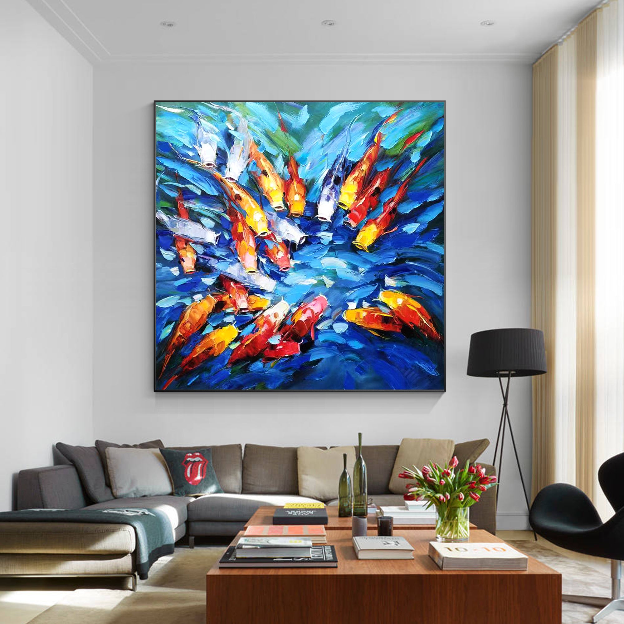 Colorful KOI Fish Feng shui painting