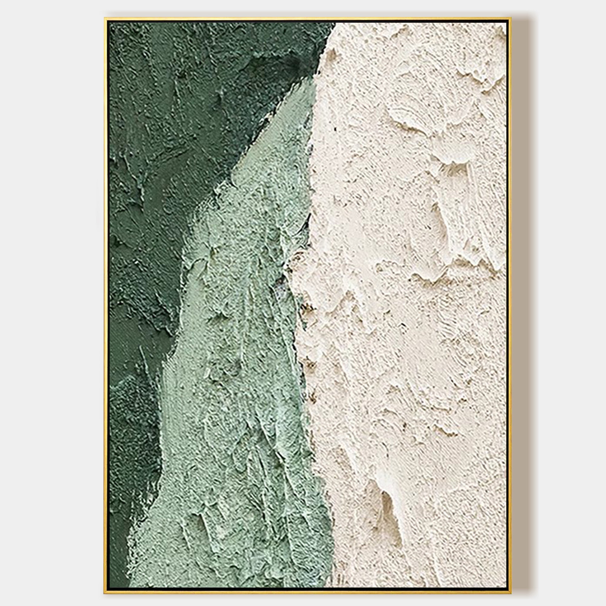 Sage Green Vertical Large Abstract Painting