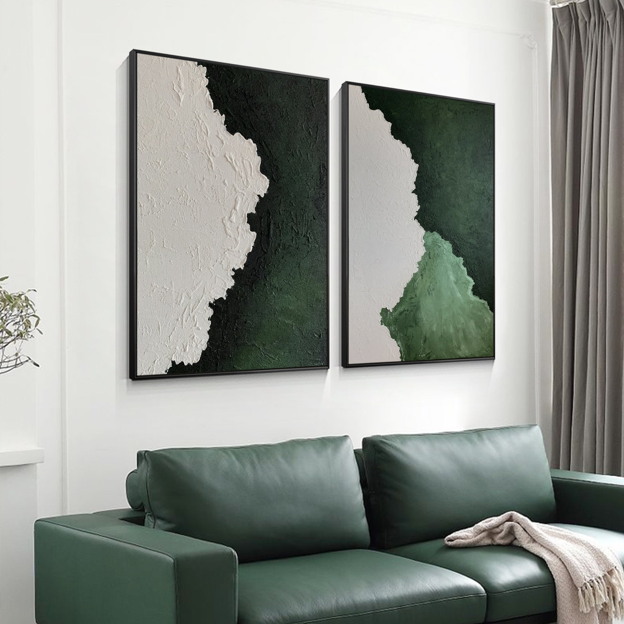 Green Wall art Texture Abstract Oil Painting