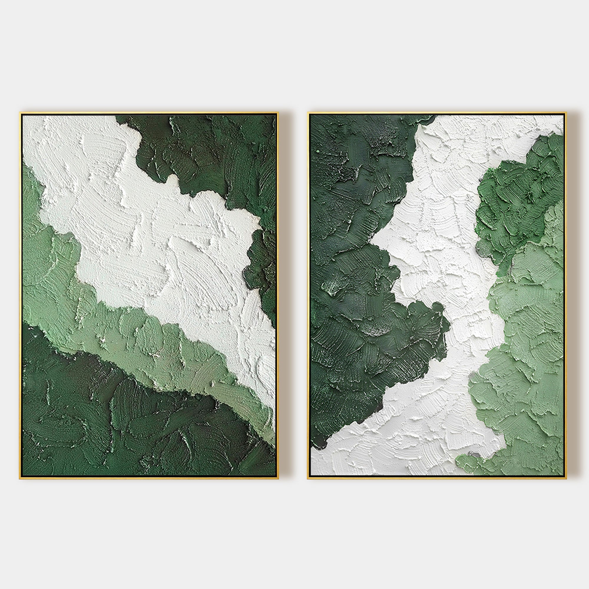 2 Pieces Sage Green Texture Abstract Oil Painting