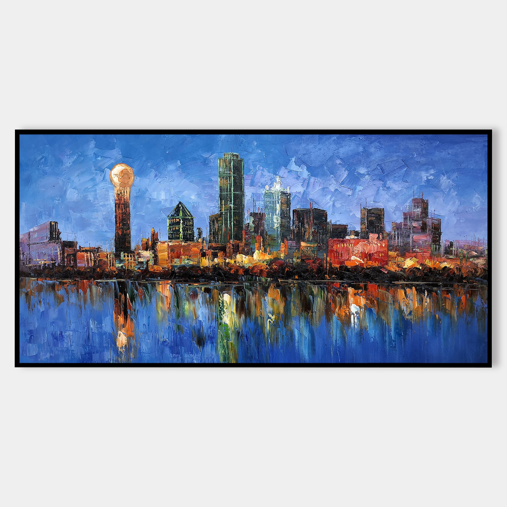 Dallas Cityscape skyline oil  painting