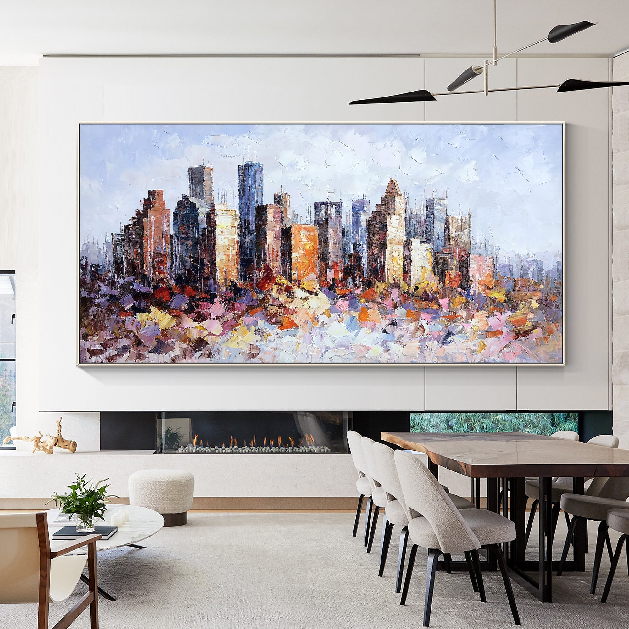 Houston Cityscape Skyline Oil paintings