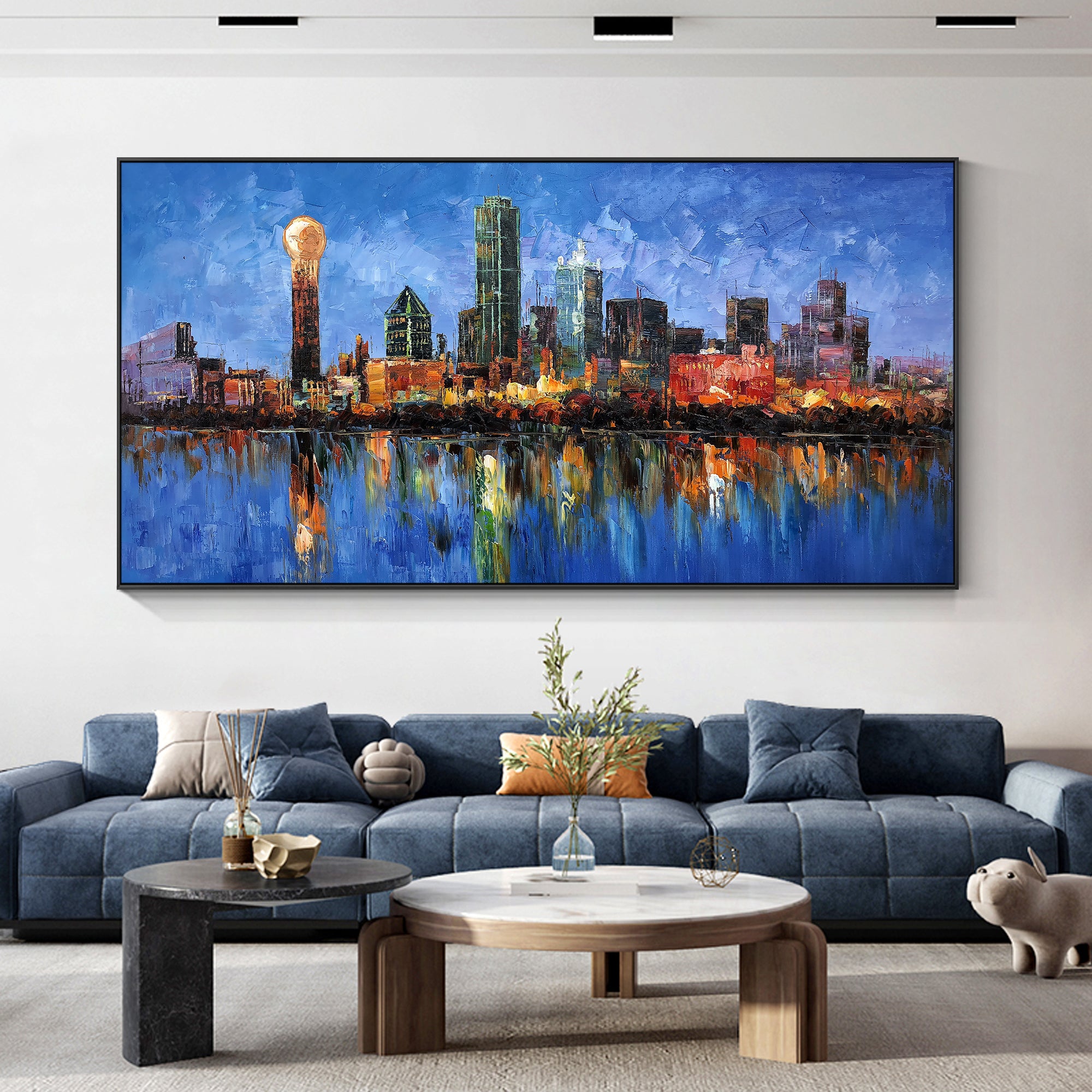 Dallas Cityscape skyline oil  painting