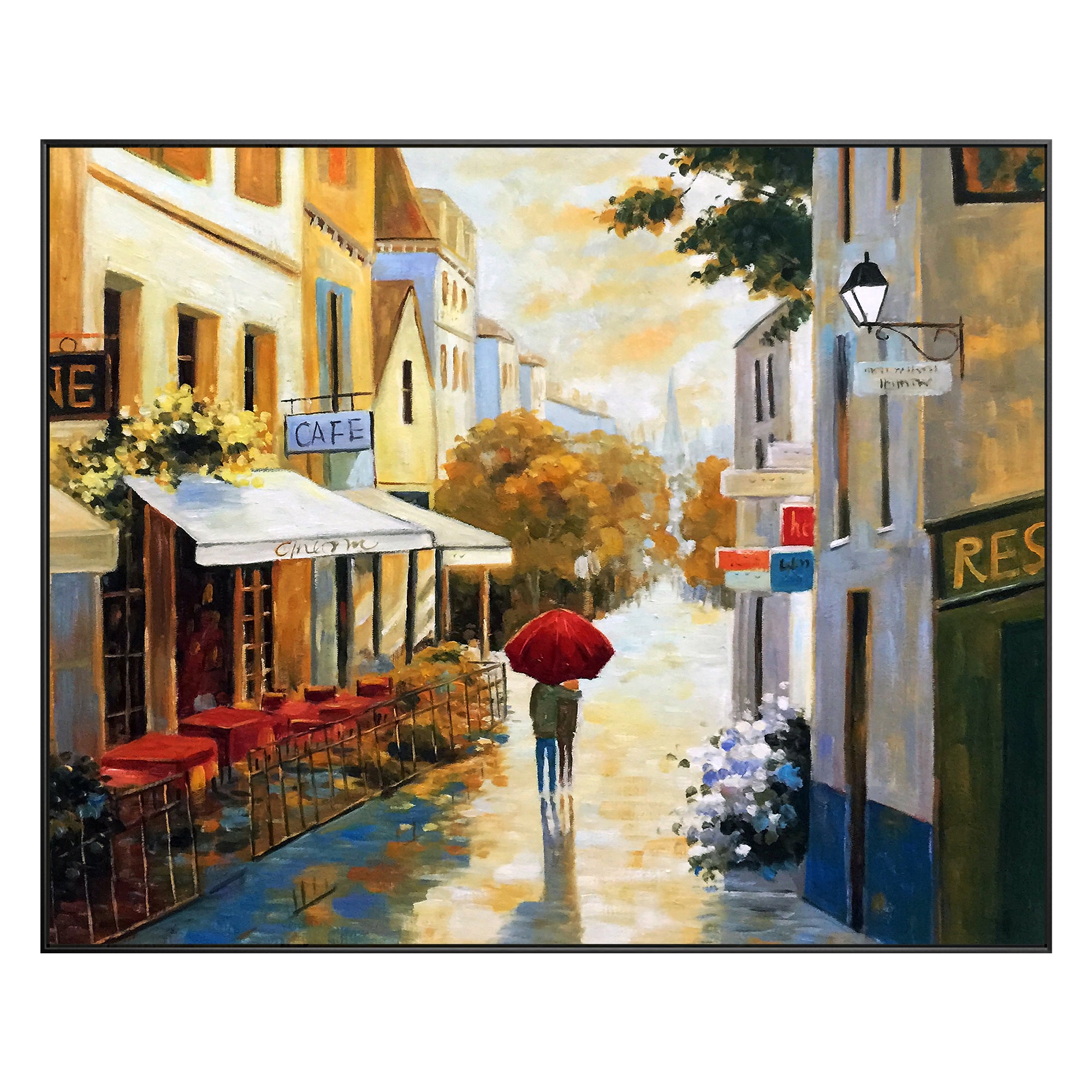 Raining Urban Landscape Oil Painting