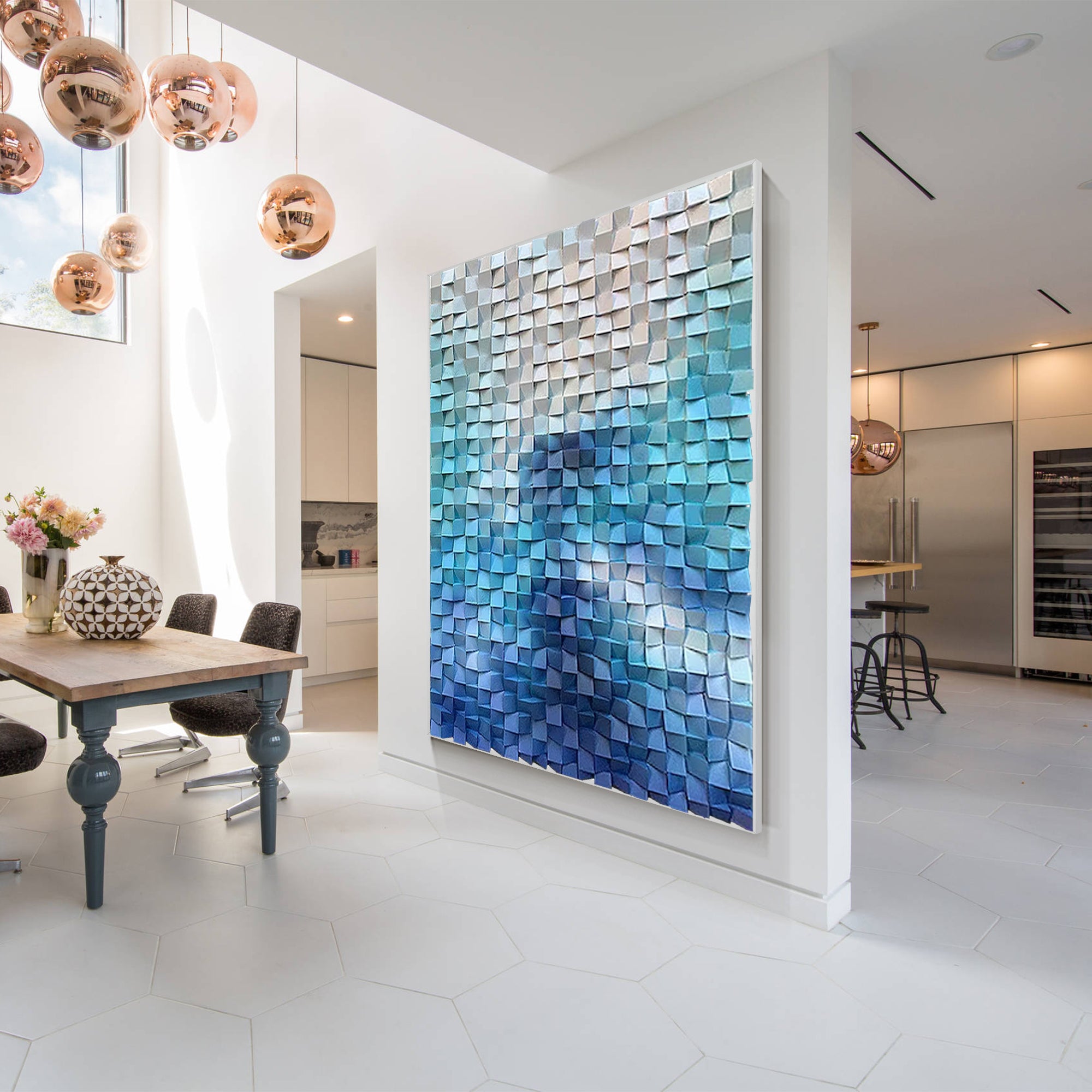 Ocean-inspired 3D wood artwork for home