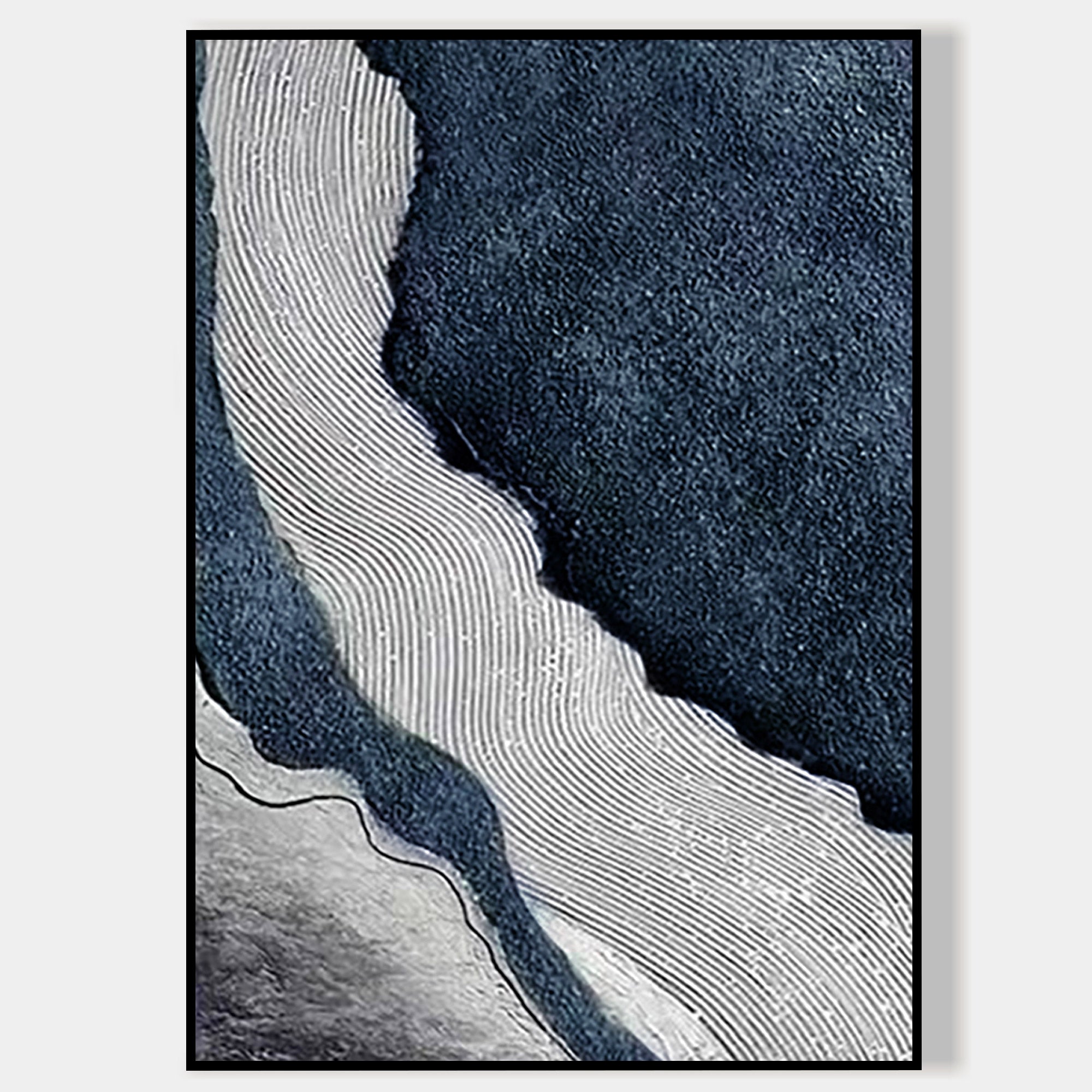Dunkelblau grau Ozean abstrakte Malerei - Küsten-Wand-Kunst