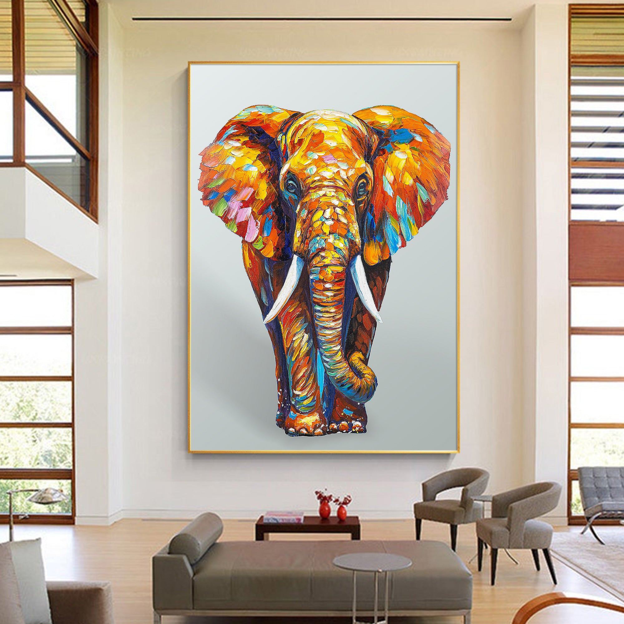 Elephant Painting Pop Art_W008