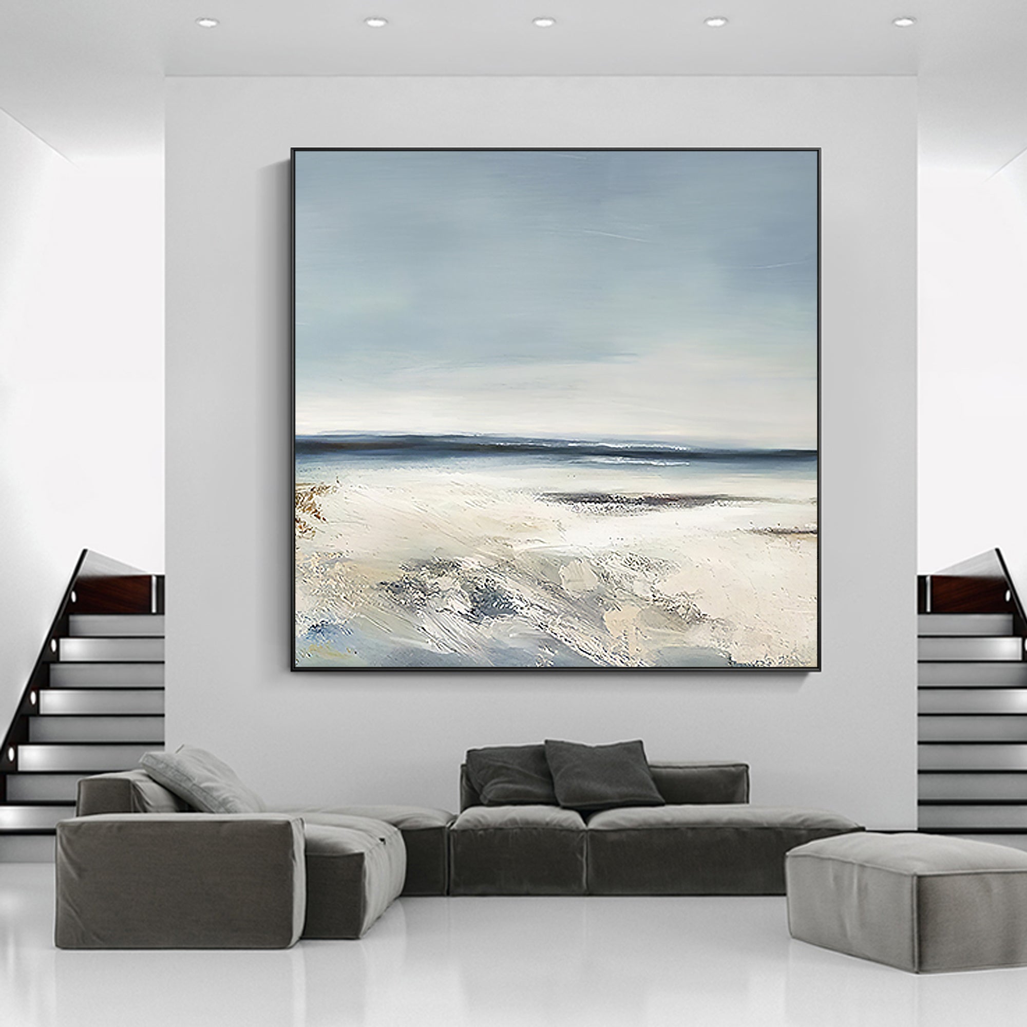 Gorgeous White-Sand Beaches Sea Oil Painting