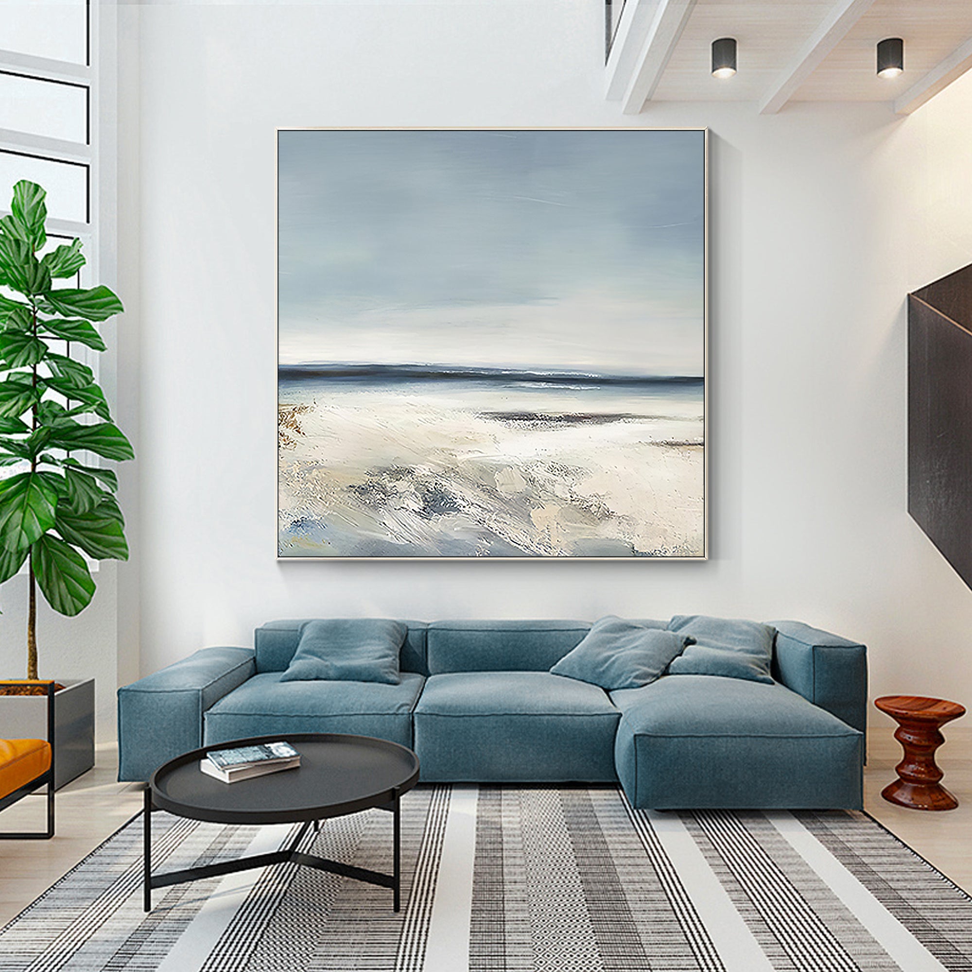 Gorgeous White-Sand Beaches Sea Oil Painting