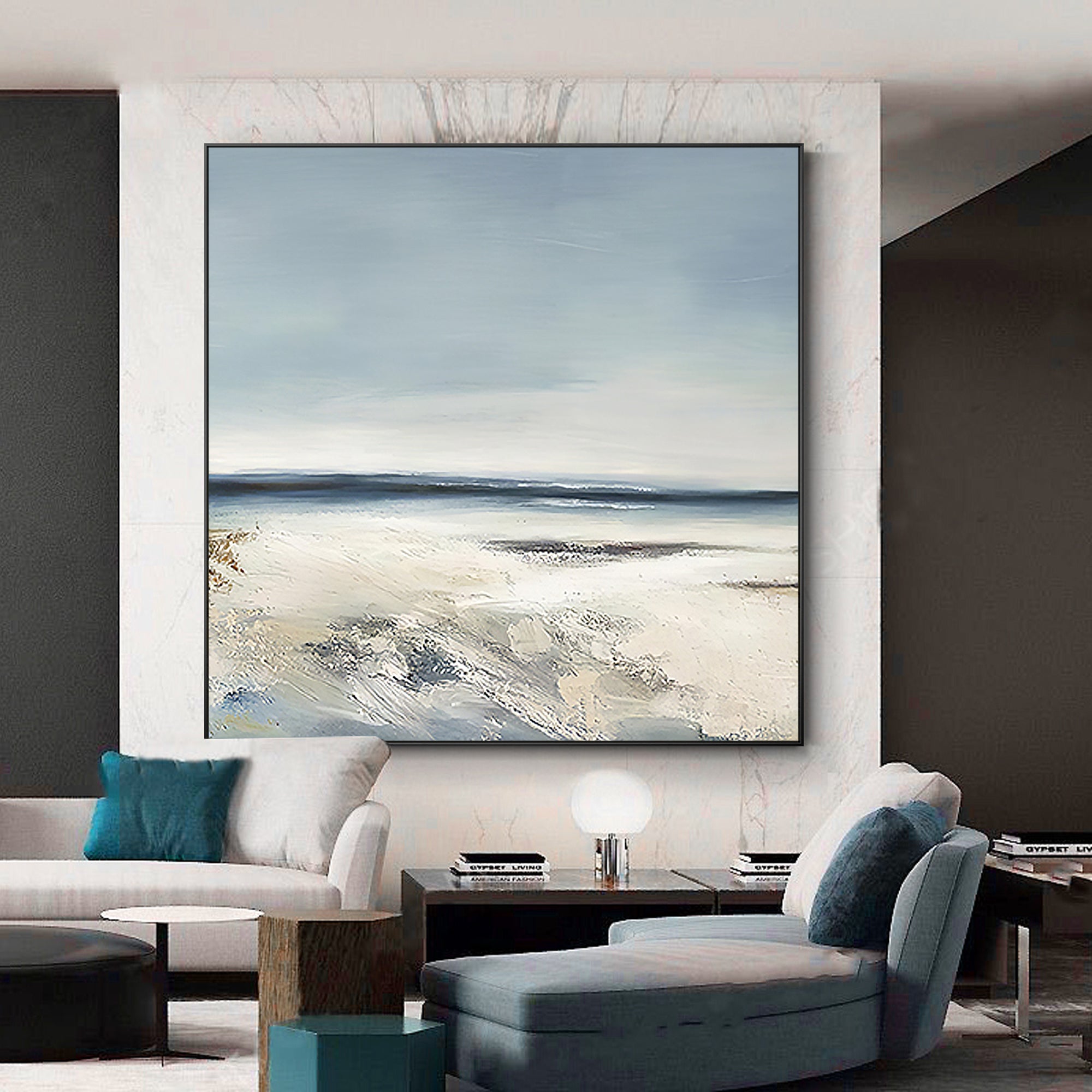 Gorgeous White-Sand Beaches Sea Oil Painting