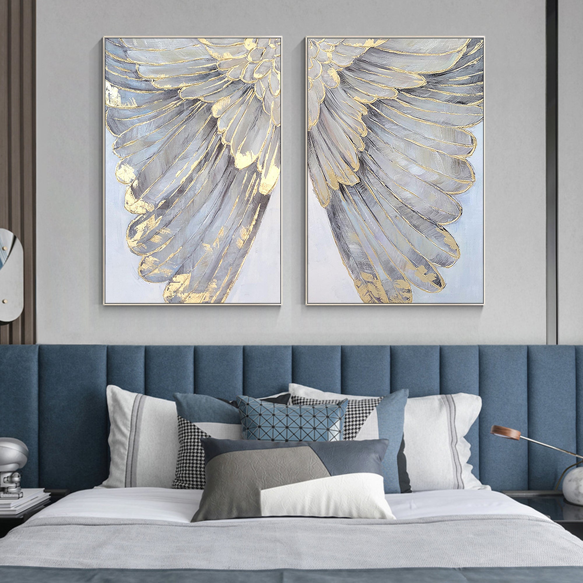 Angel wings diptych for modern décor