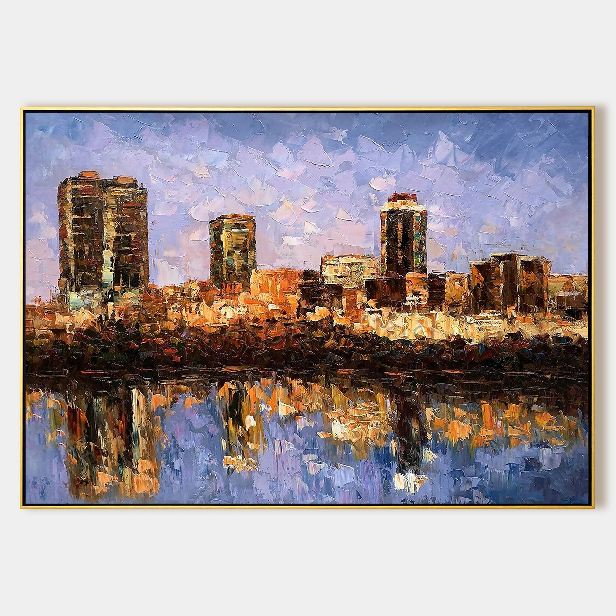 Fort Worth Cityscape skyline oil painting