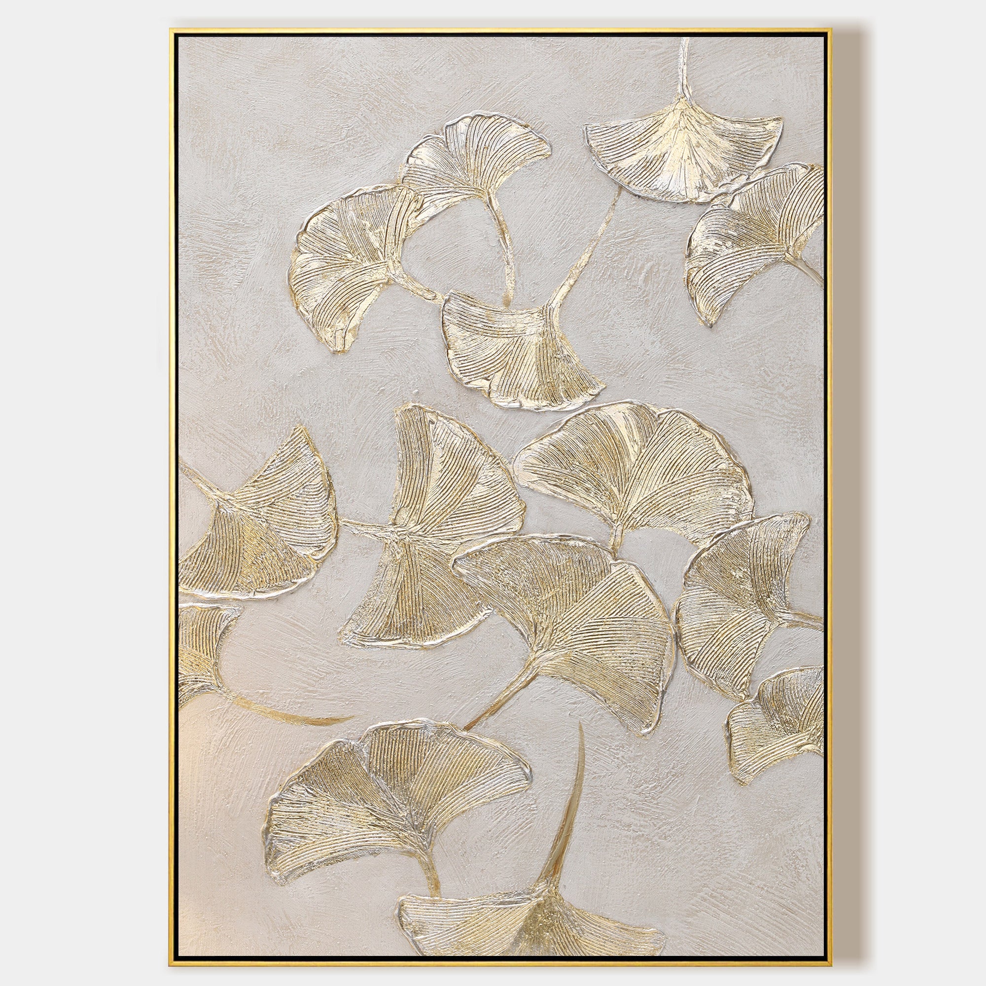 Ginkgo Biloba Leaf Gold Wall Art