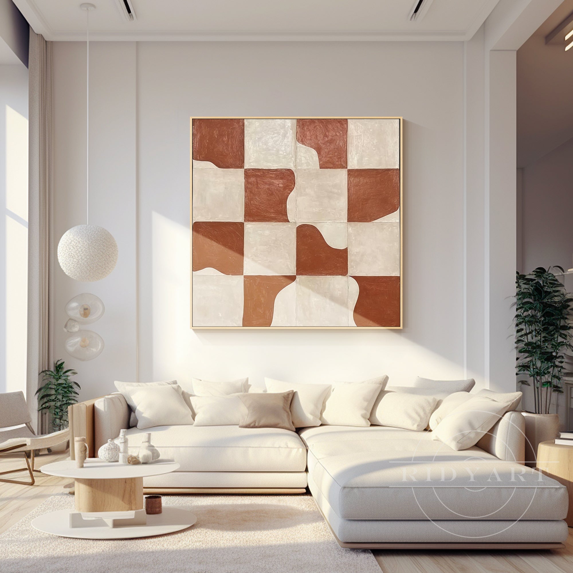 large geometric wall art textured neutral canvas decor