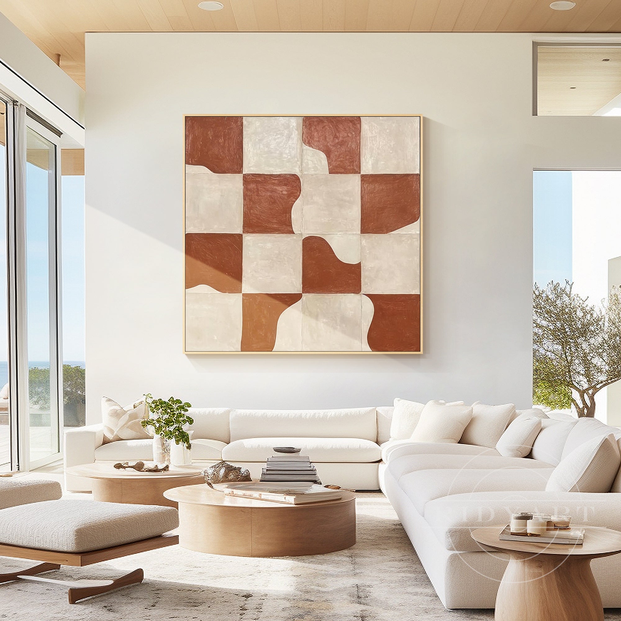 contemporary geometric wall art modern living room decor