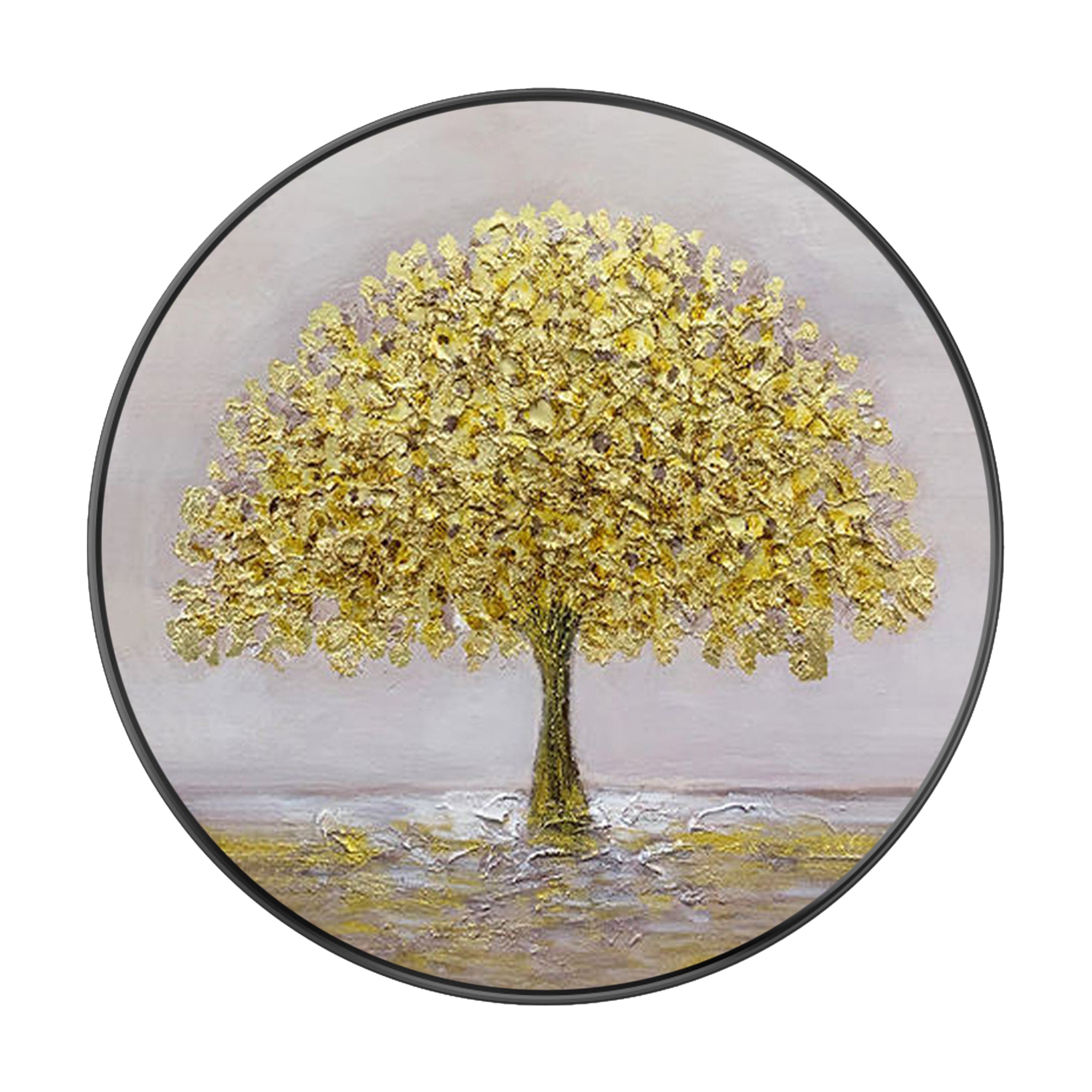 Gold Tree Painting Round Art