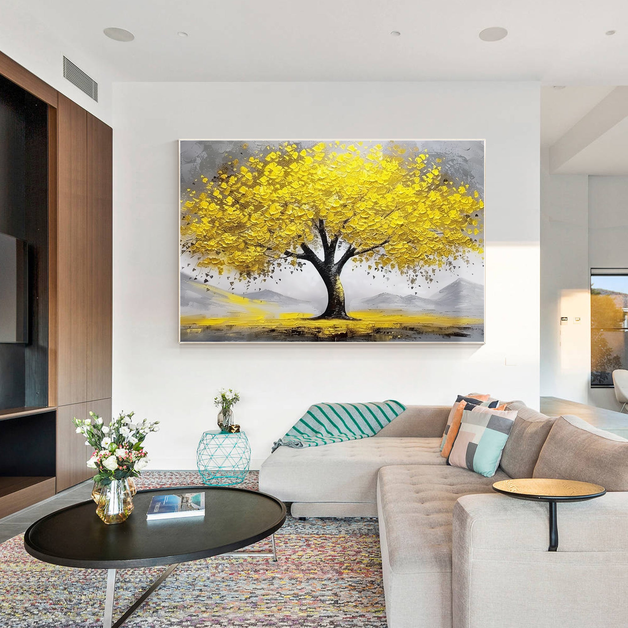 Gold Tree Painting On Canvas