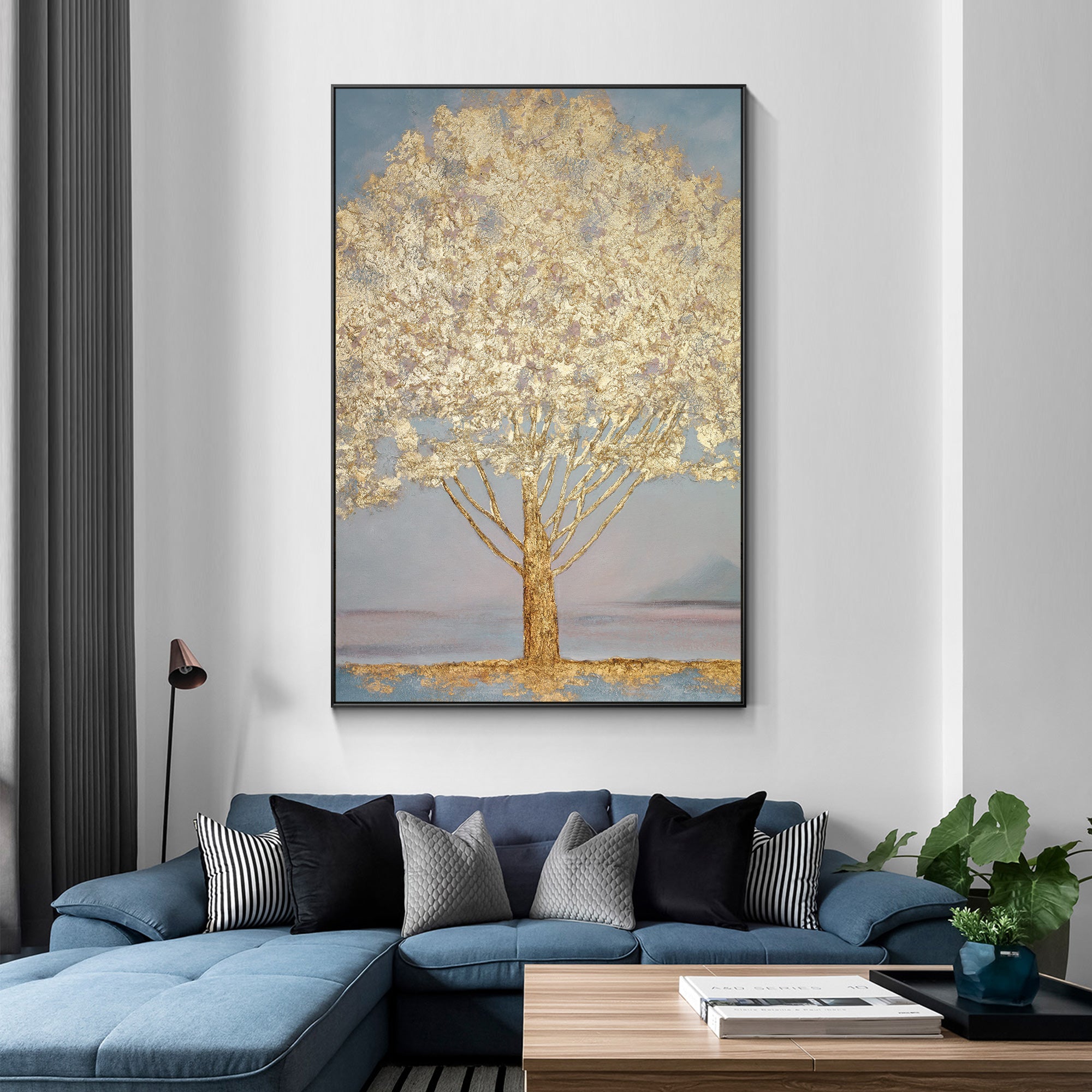 Gold Tree Painting Large Wall Art