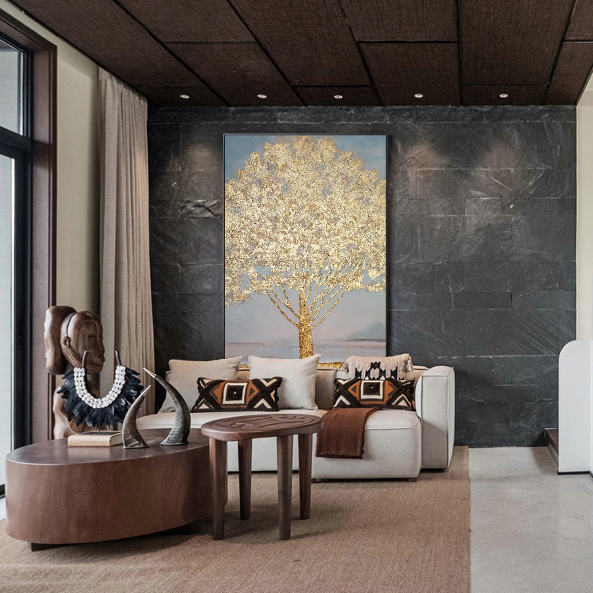 Gold Tree Painting Large Wall Art