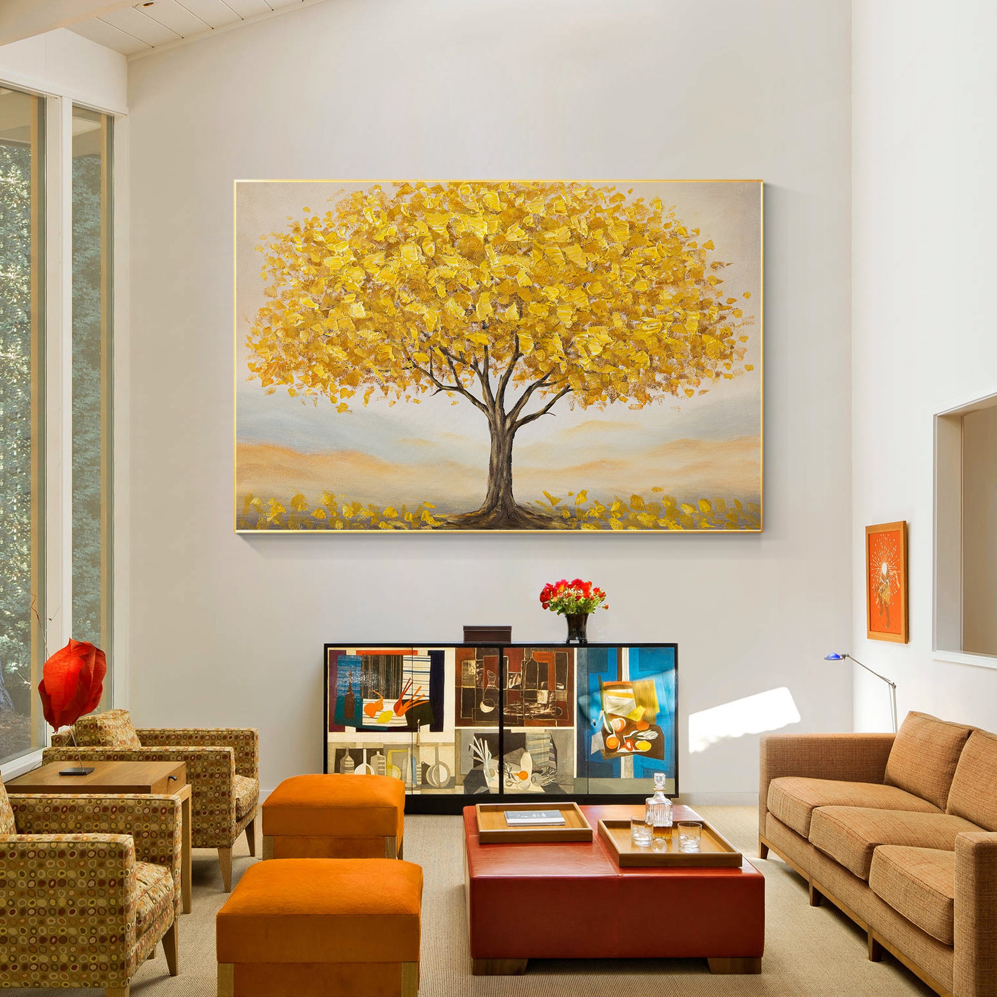 Gold Tree Painting Framed