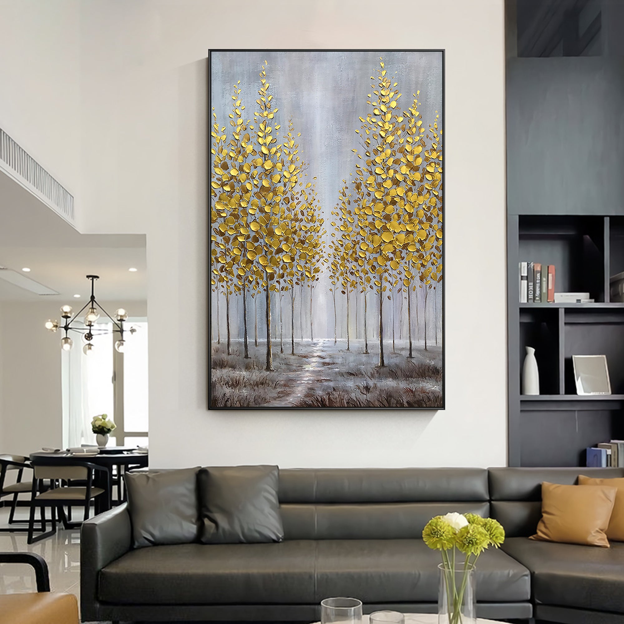 Gold Tree Painting Forest Art