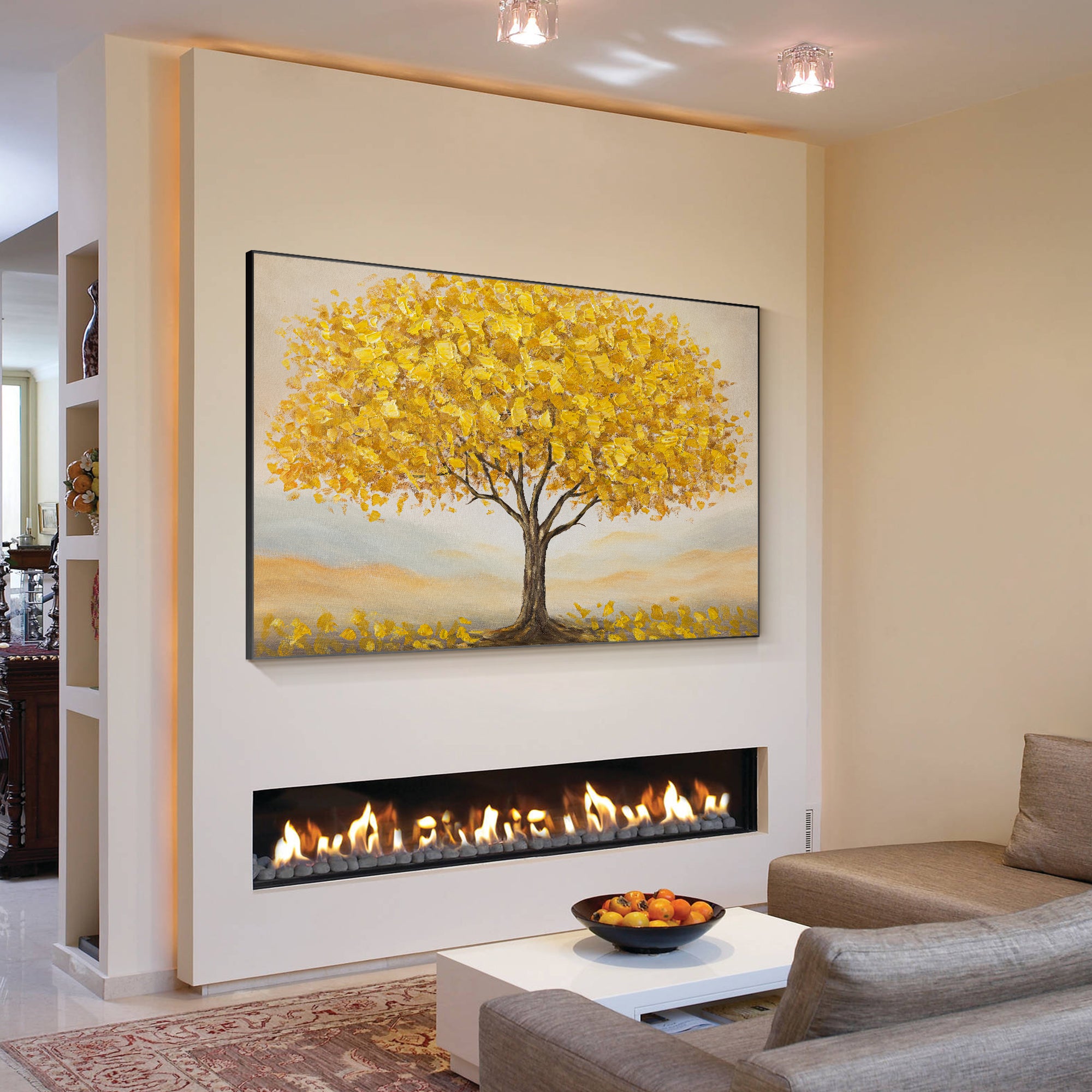 Gold Tree Painting Framed