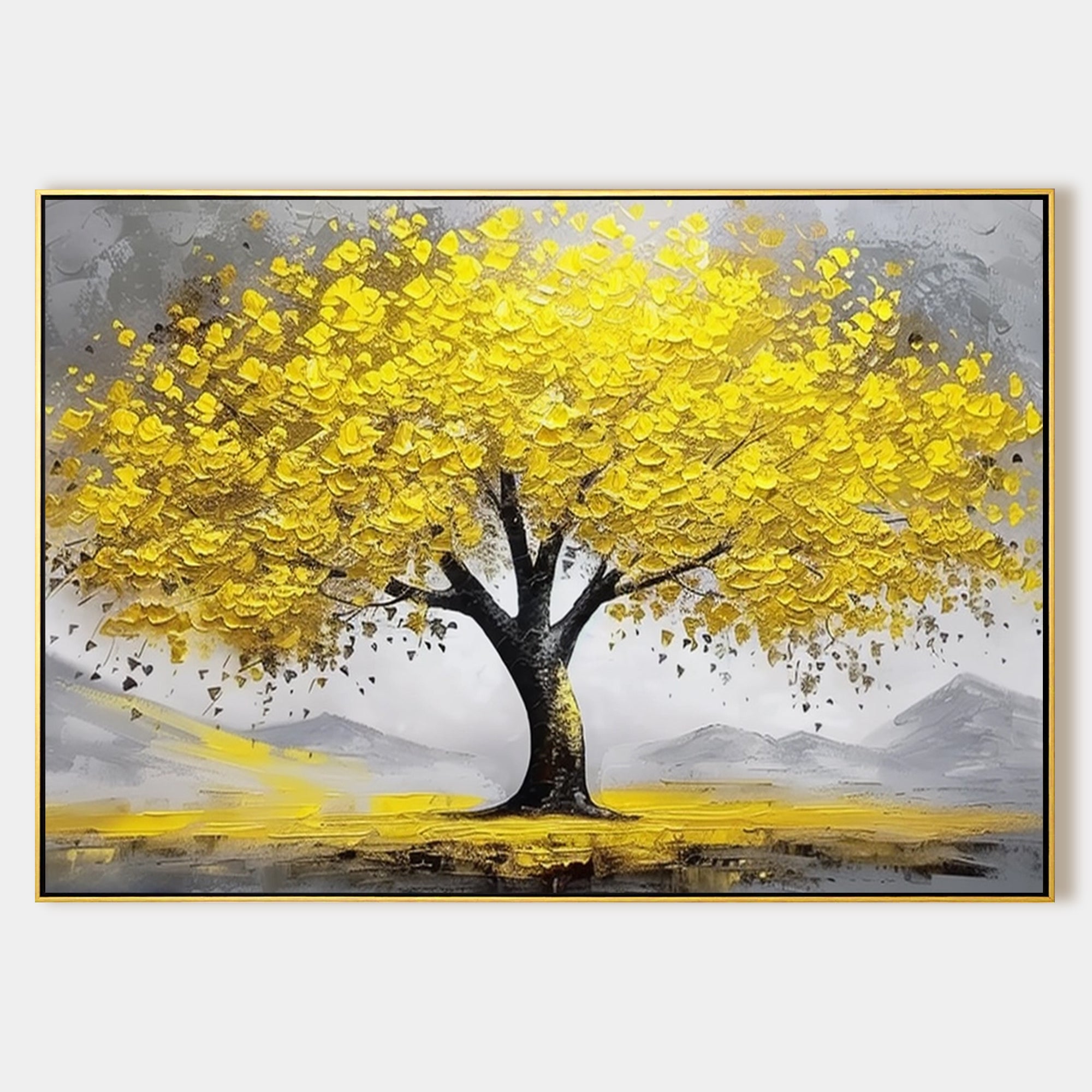 Gold Tree Painting On Canvas