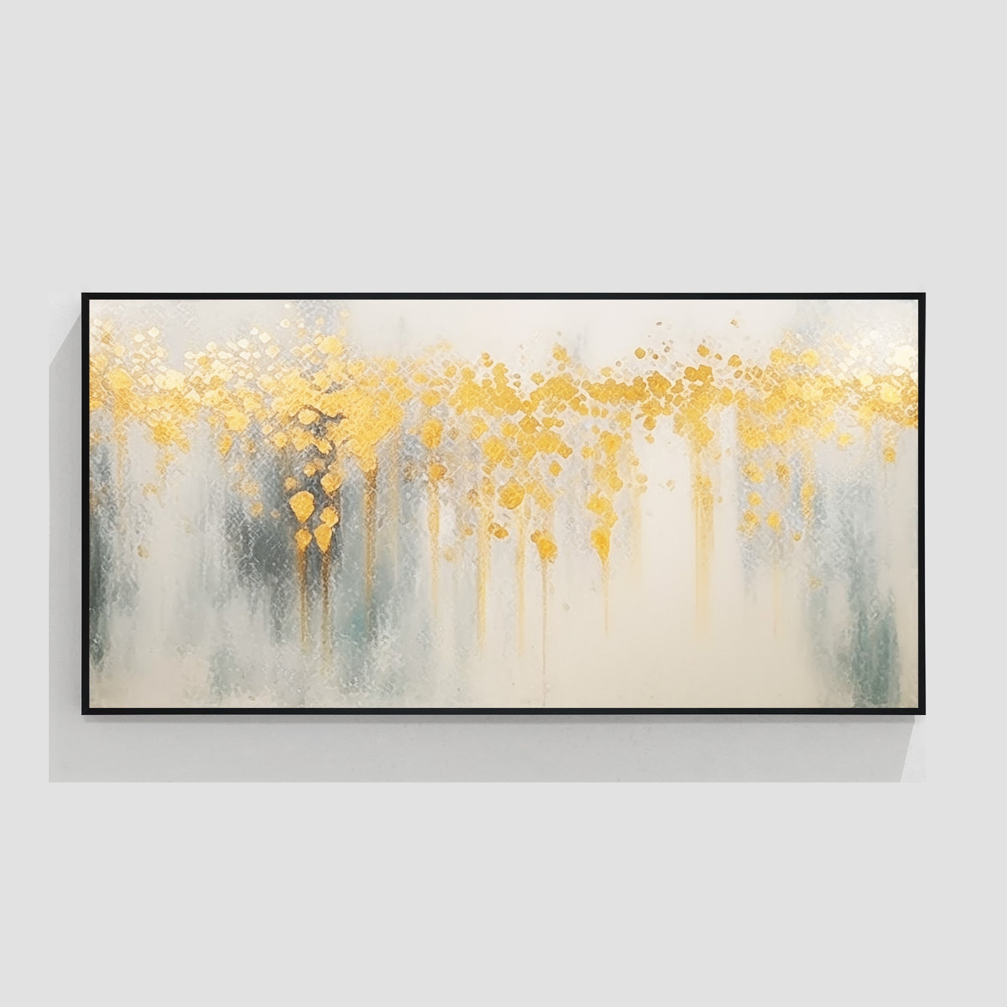 Gold Flower Abstract Painting_W014