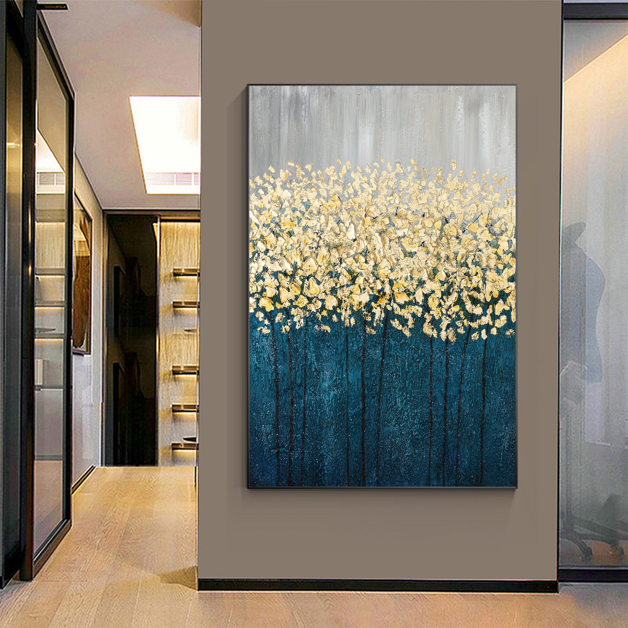 Original Gold Trees Painting on Canvas