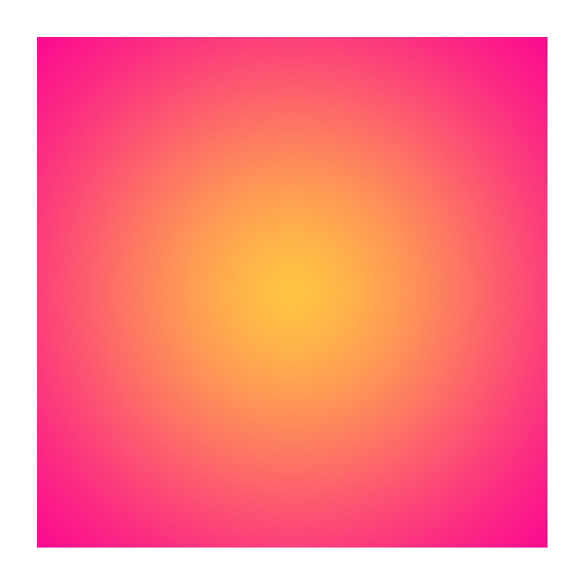 Hand-painted radiant artwork of a pink and yellow sun.