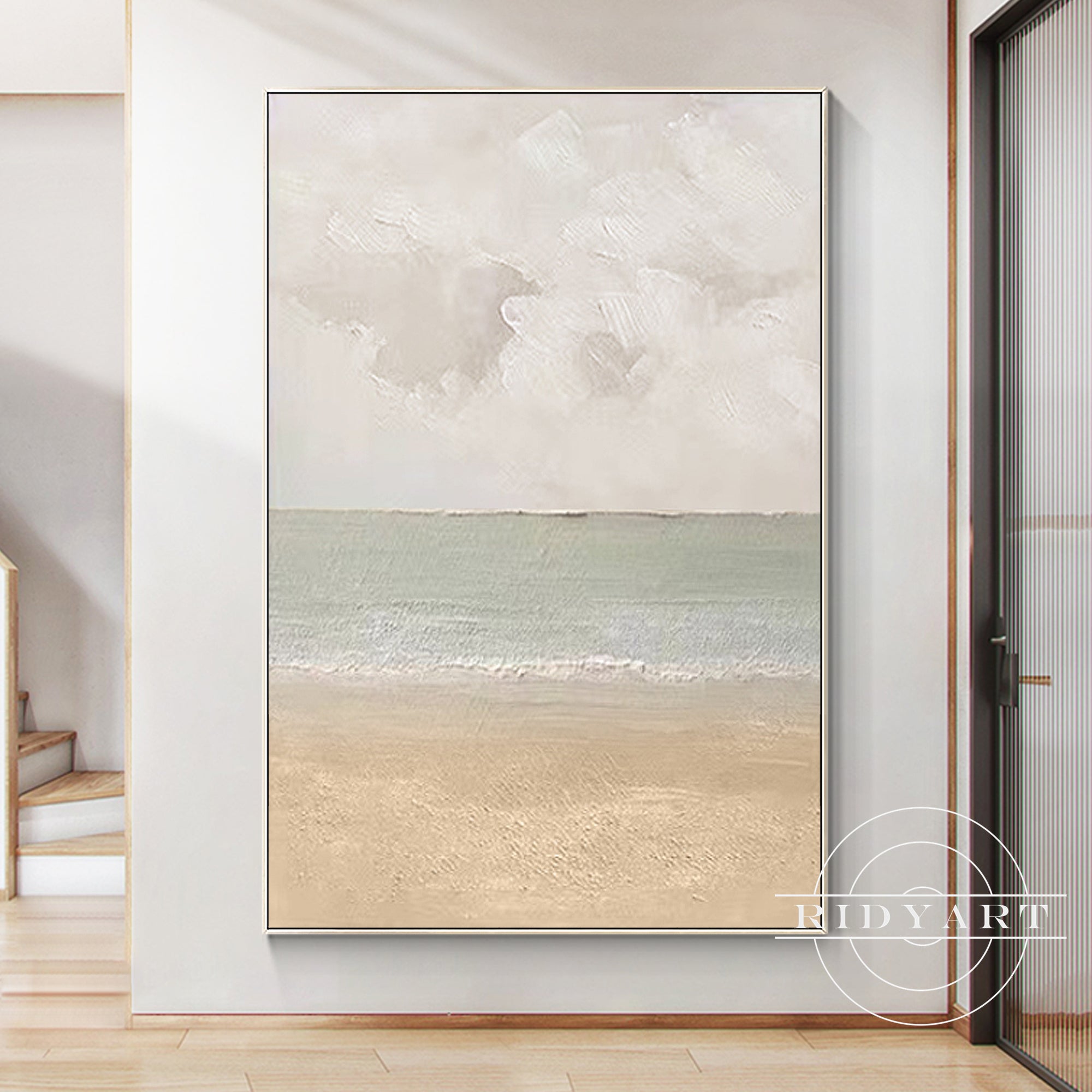 Tranquil ocean and beach artwork