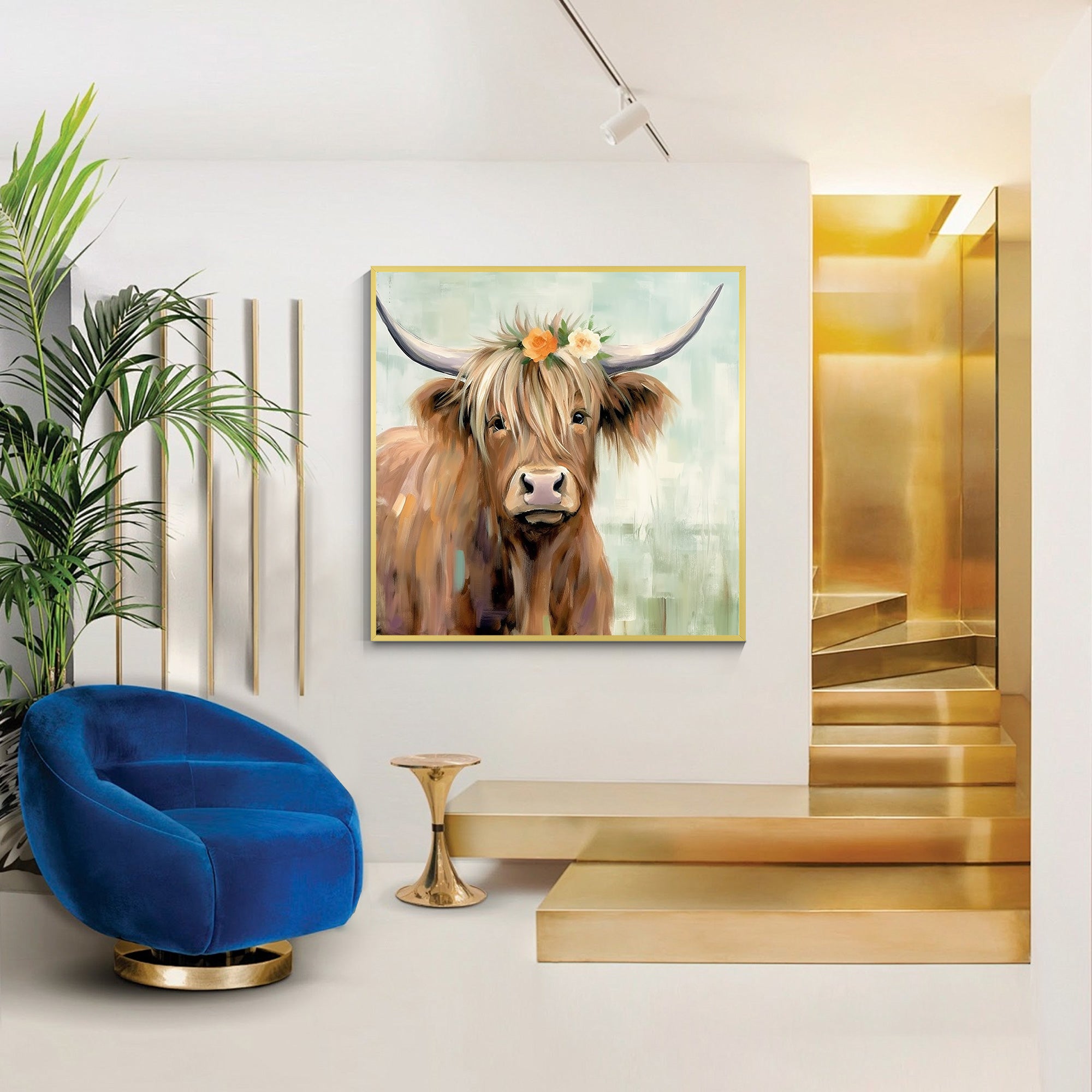 Highland Cow Painting On Canvas