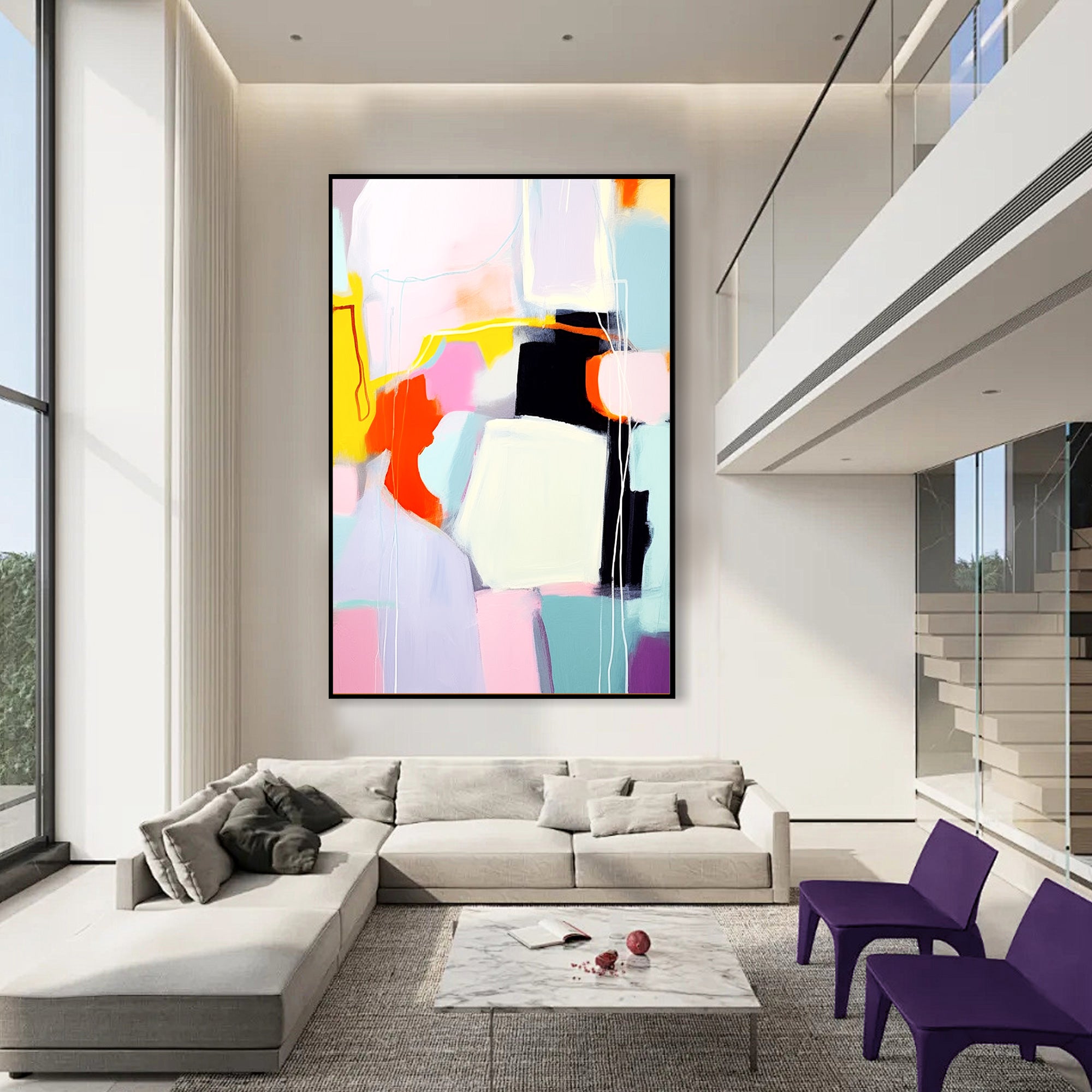 Large Colorful Abstract Painting