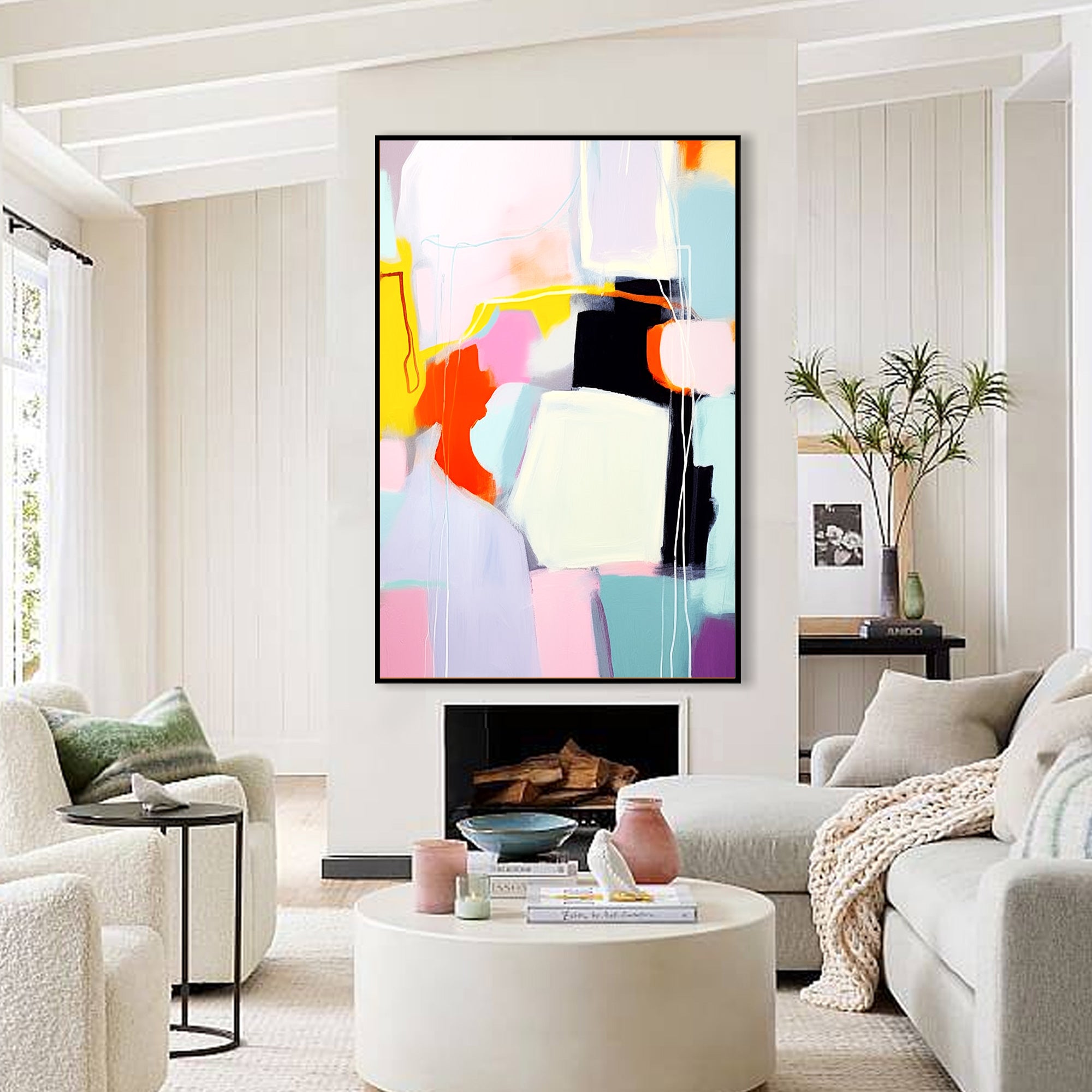 Large Colorful Abstract Painting