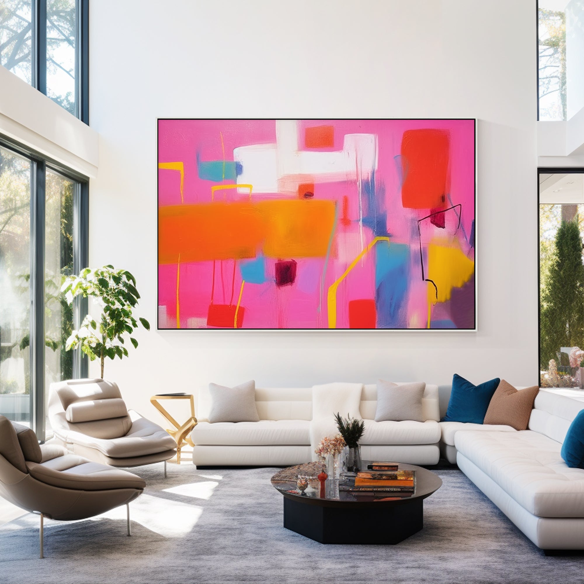 Large Colorful Abstract Painting