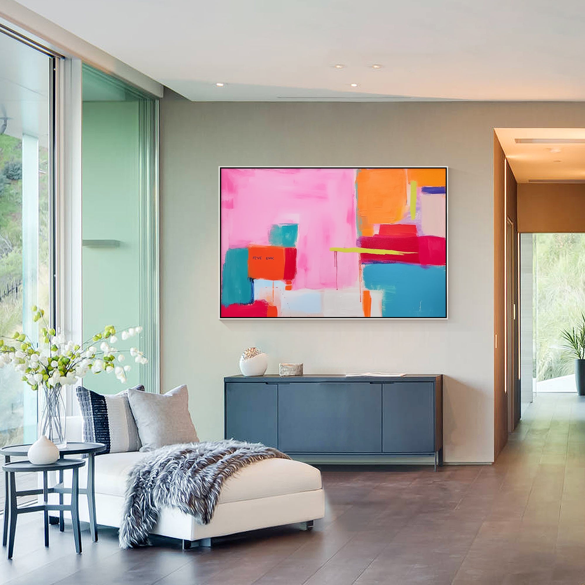 Large Colorful Abstract Painting