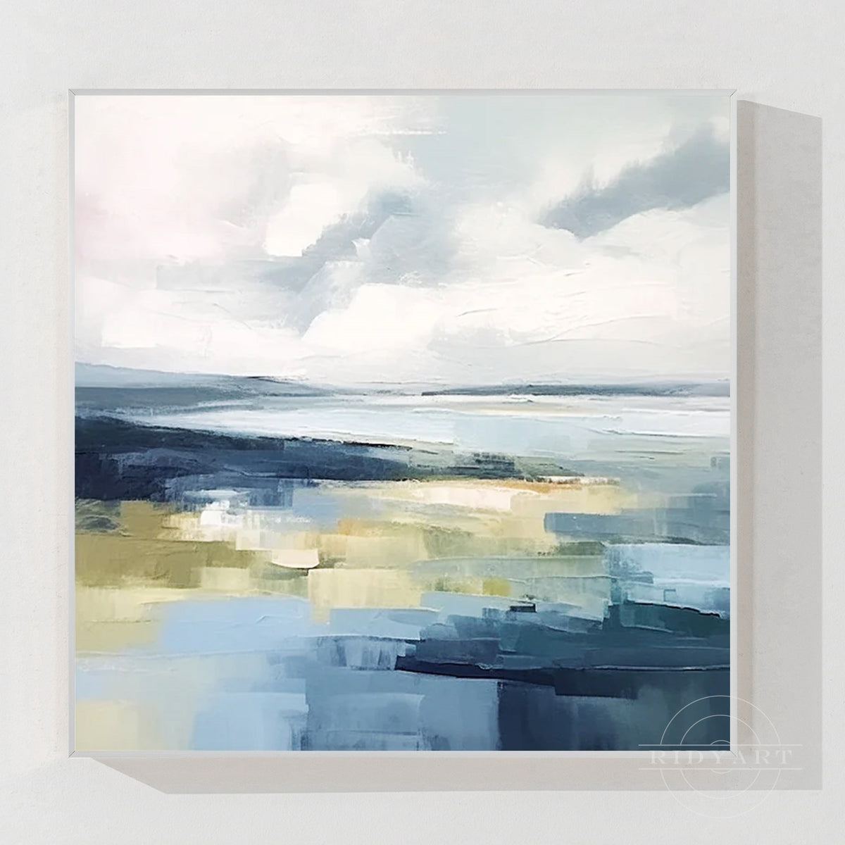 Gran Pintura original de Arte abstracto de océano azul