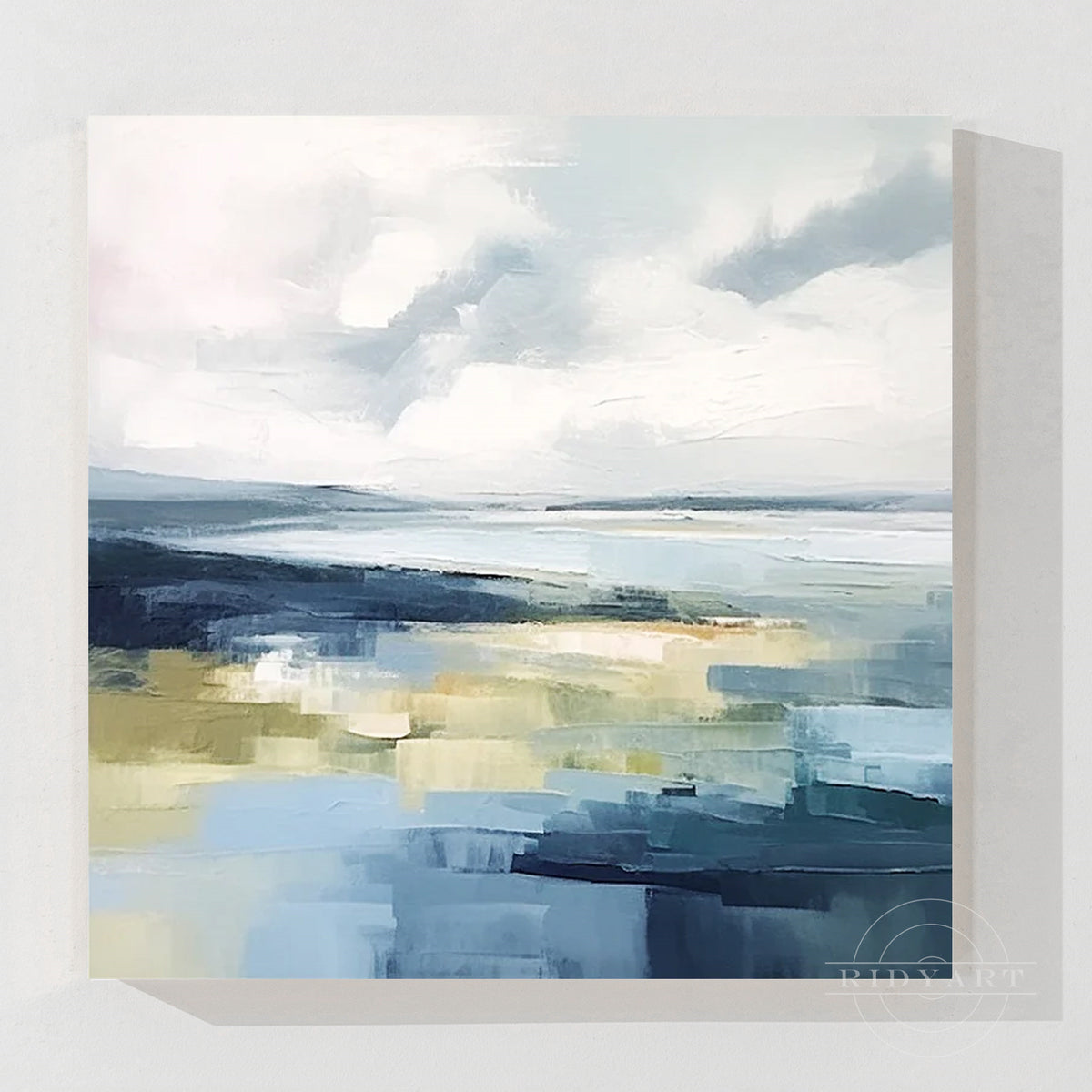 Gran Pintura original de Arte abstracto de océano azul