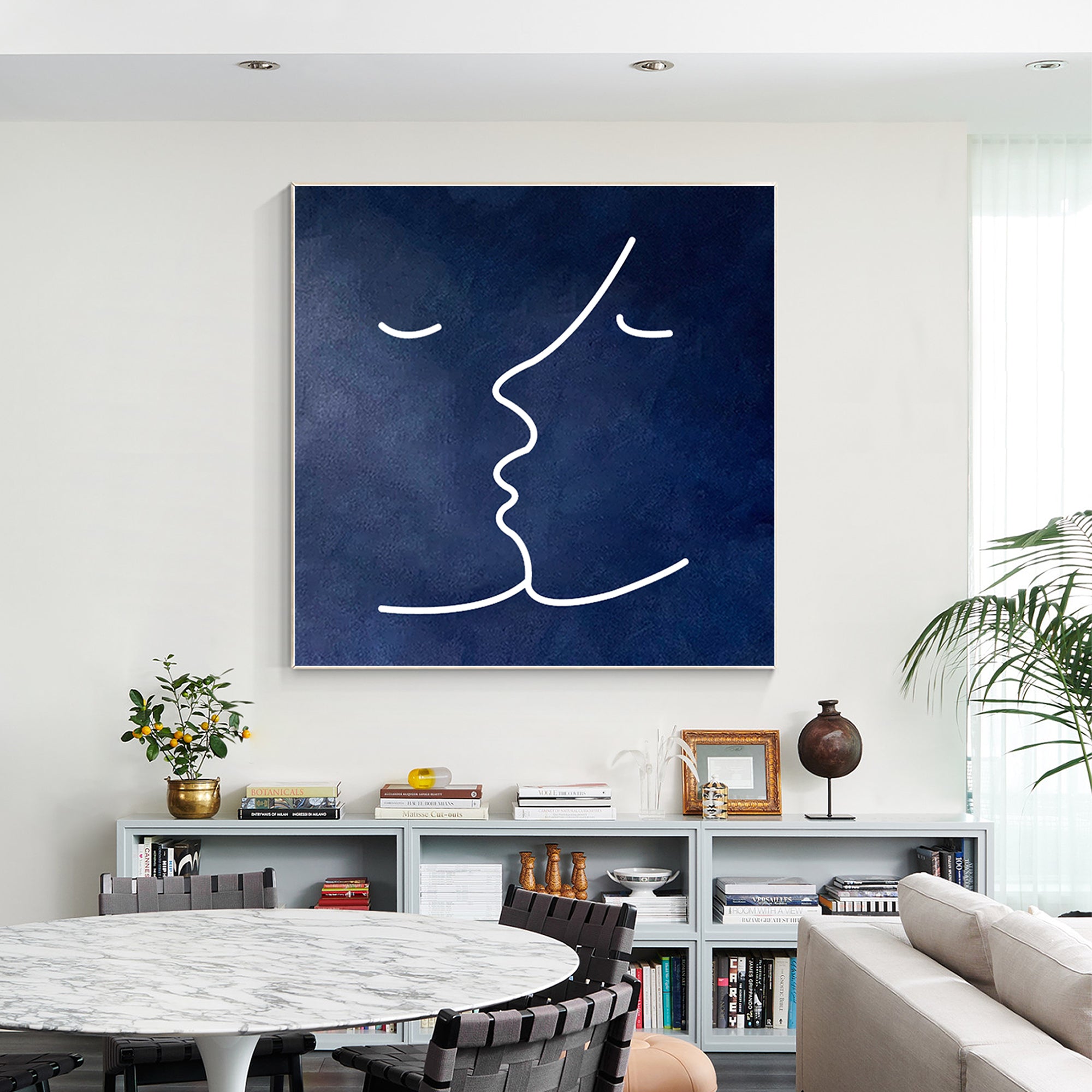 Picasso one line Portrait Kiss Painting