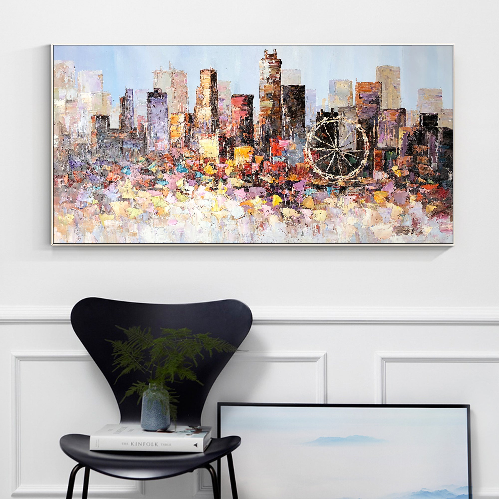 Los Angeles skyline oil painting